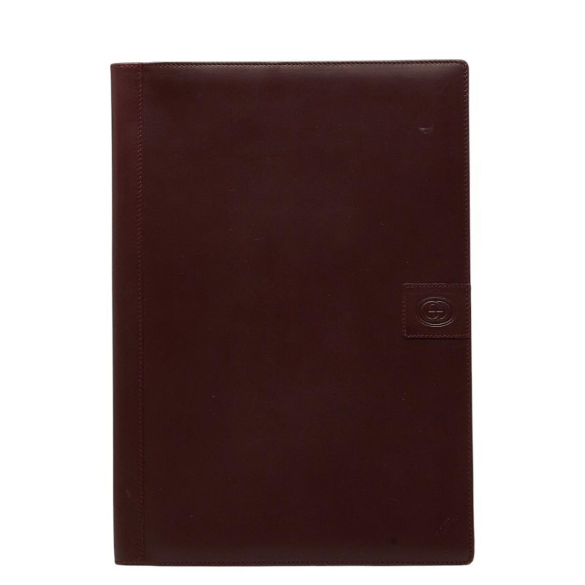 Gucci Bordeaux Red Color Wine Leather Document Case (Pre-Owned)