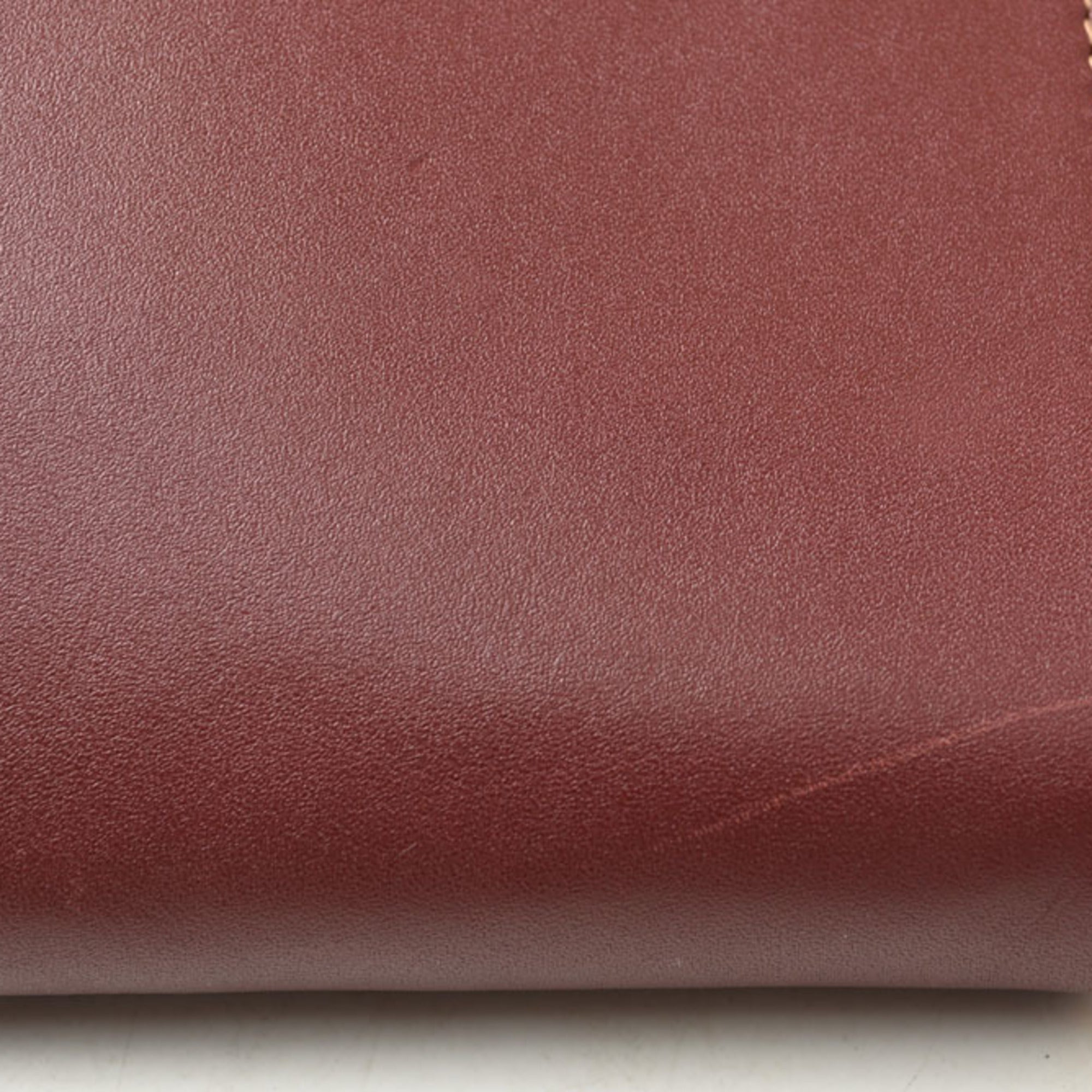 Cartier Bordeaux Leather Clutch Bag (Pre-Owned)