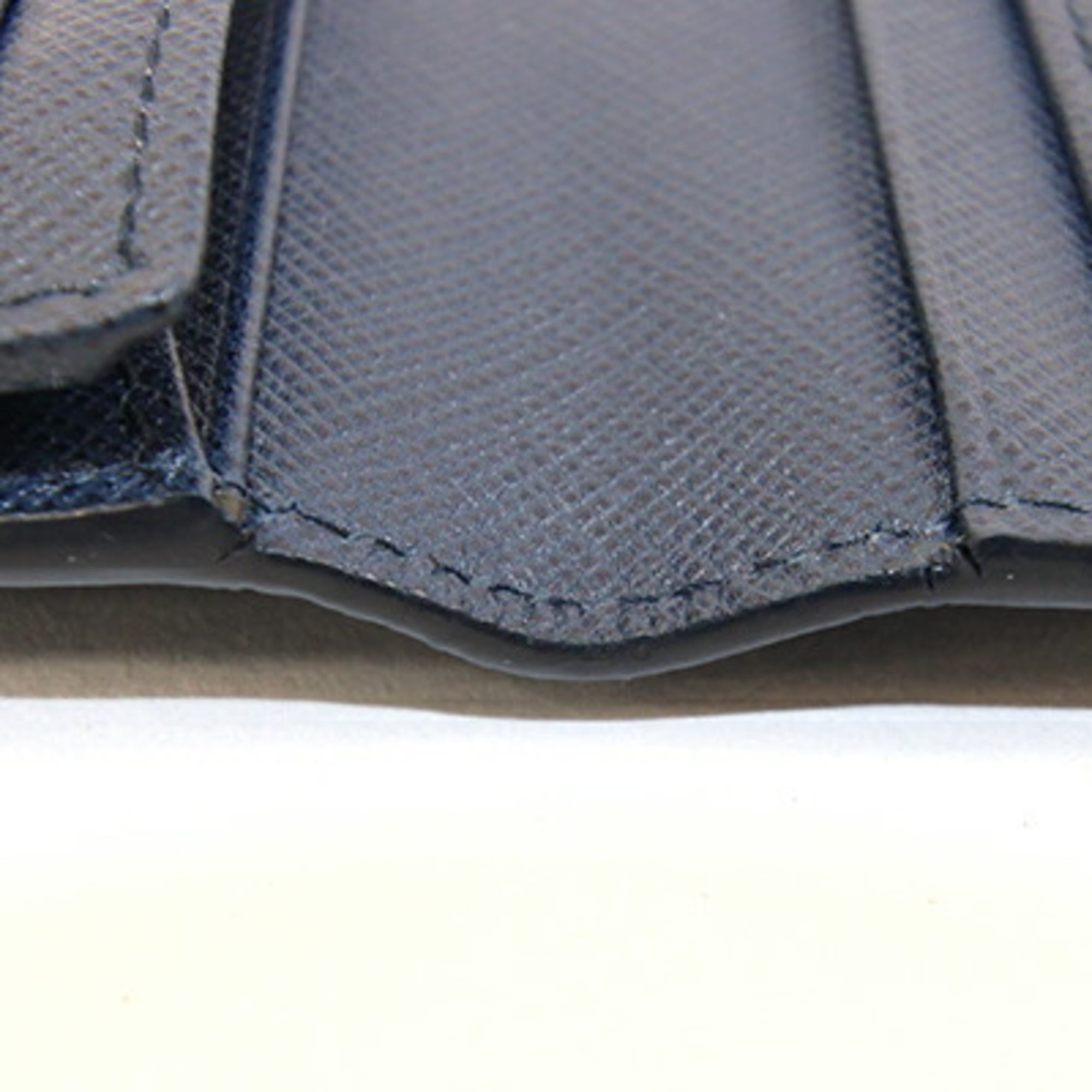 Prada Navy Leather Long Wallet (Bi-Fold) (Pre-Owned)