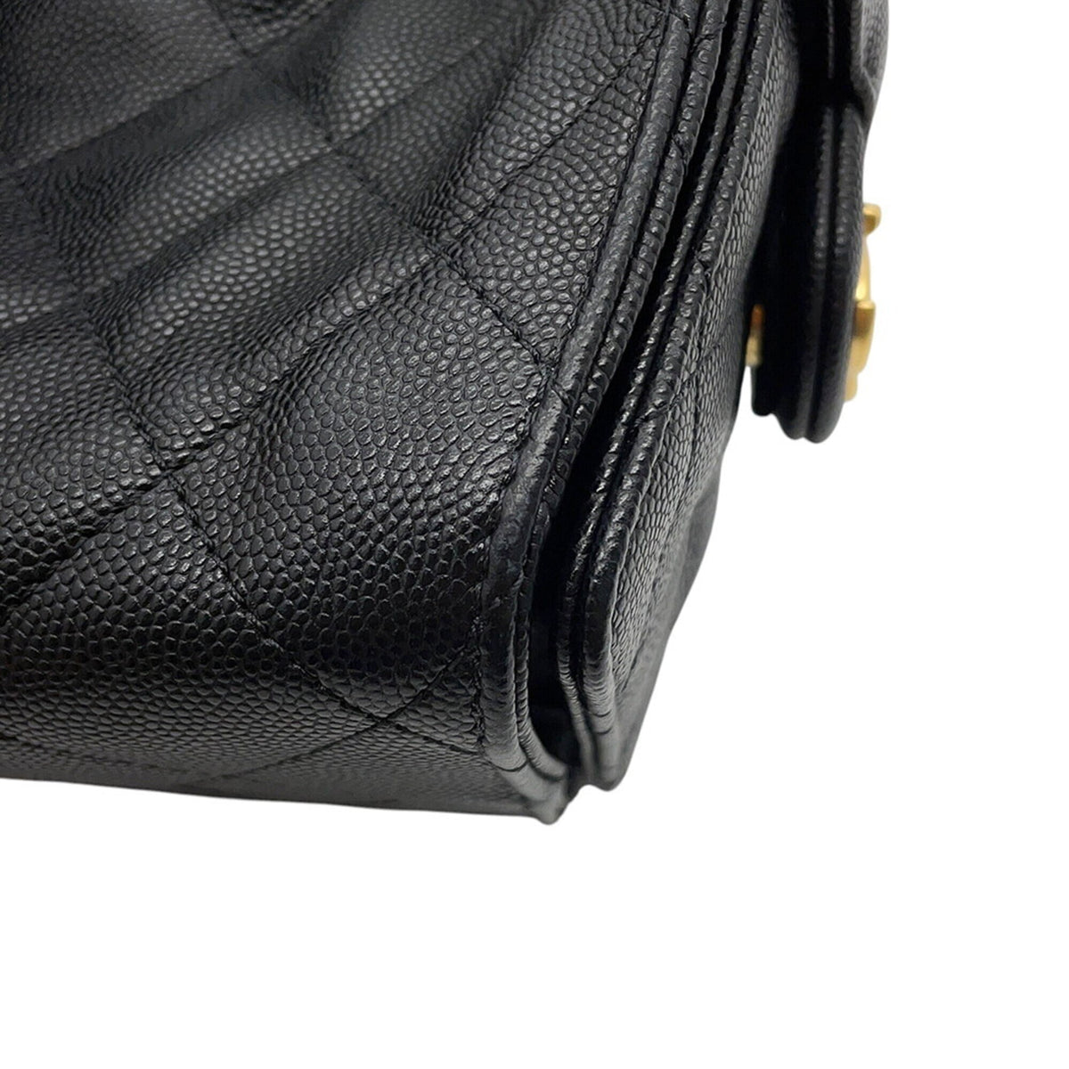 Chanel Black Grained Calfskin Handbag Shoulder Bag (Pre-Owned)