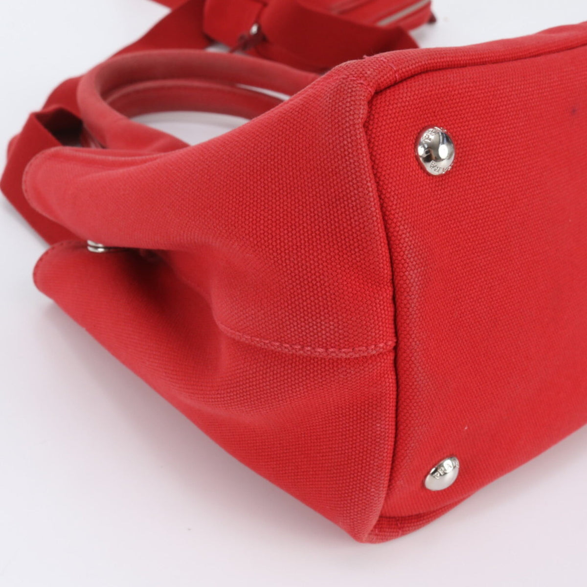 Prada Red Color Shoulder Bag Tote Bag (Pre-Owned)