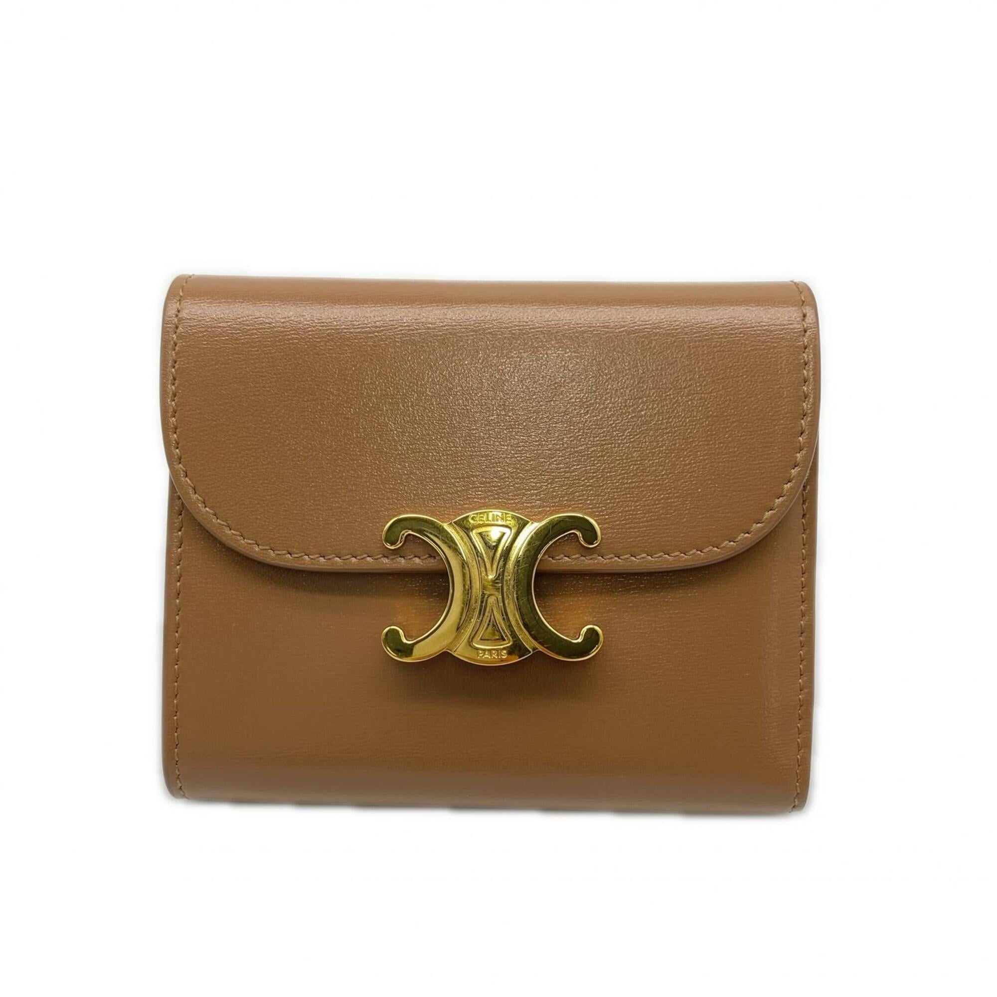 Celine Brown Leather Wallet (Tri-Fold) (Pre-Owned)