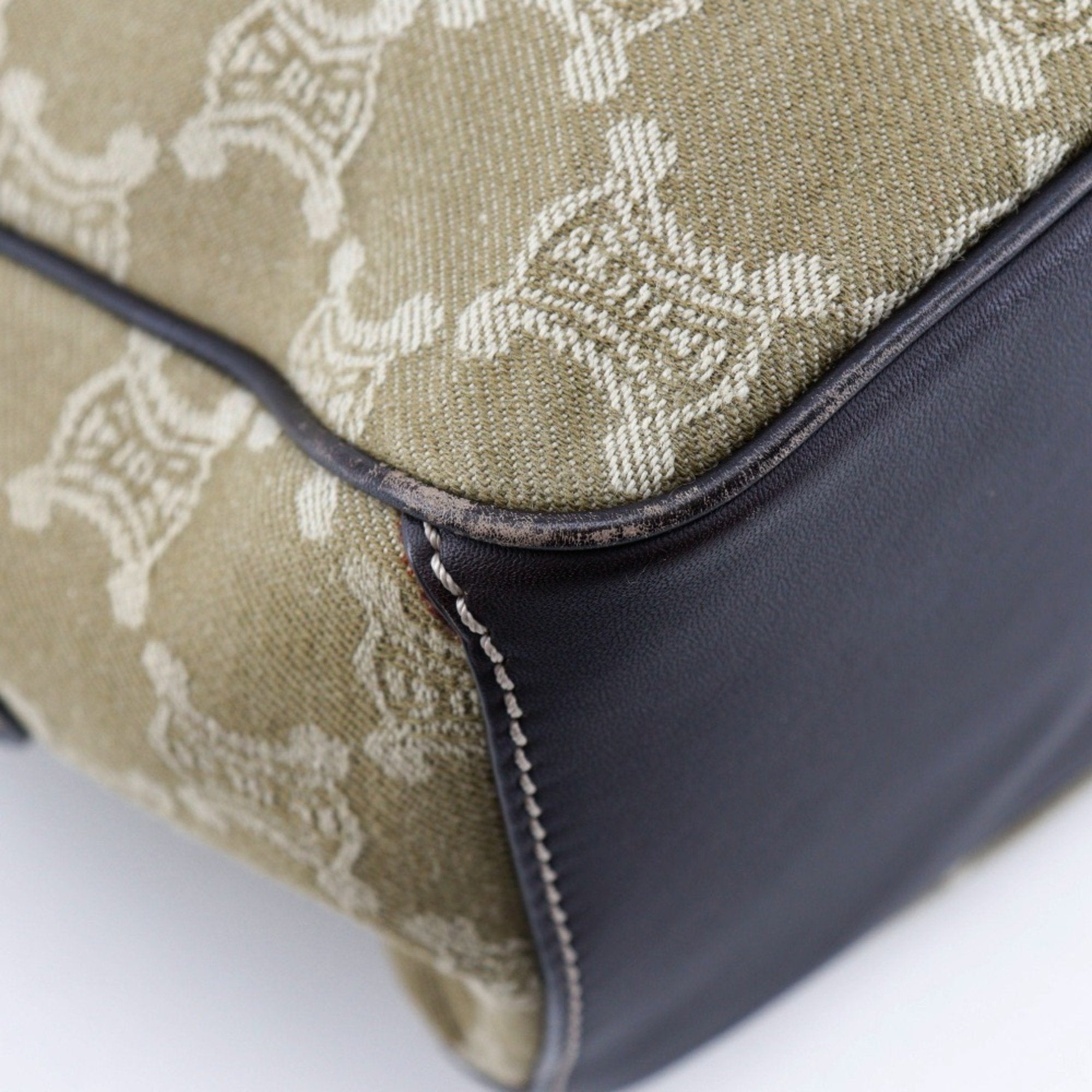 Celine Khaki Canvas Handbag (Pre-Owned)