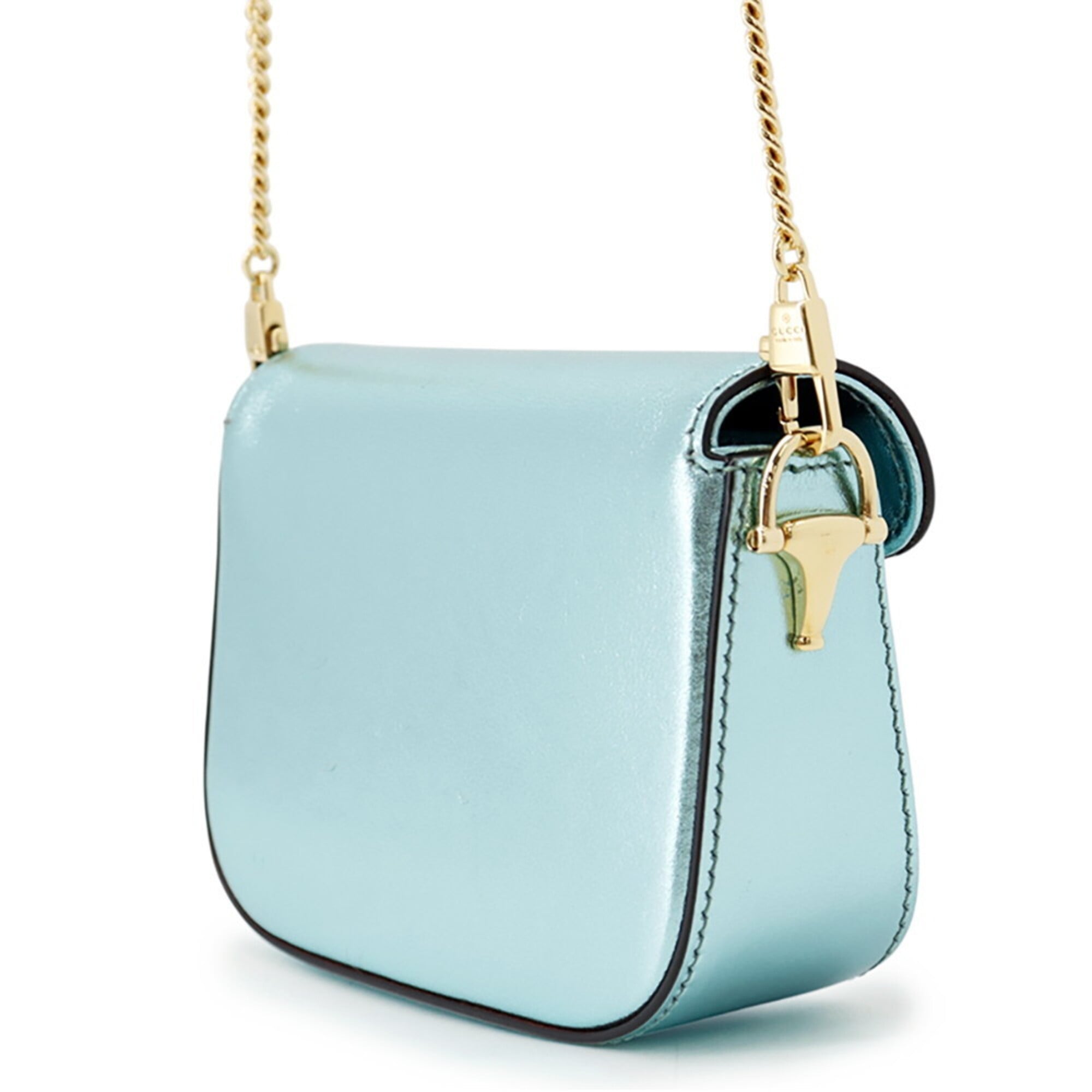 Gucci Light Blue Leather Handbag Shoulder Bag (Pre-Owned)