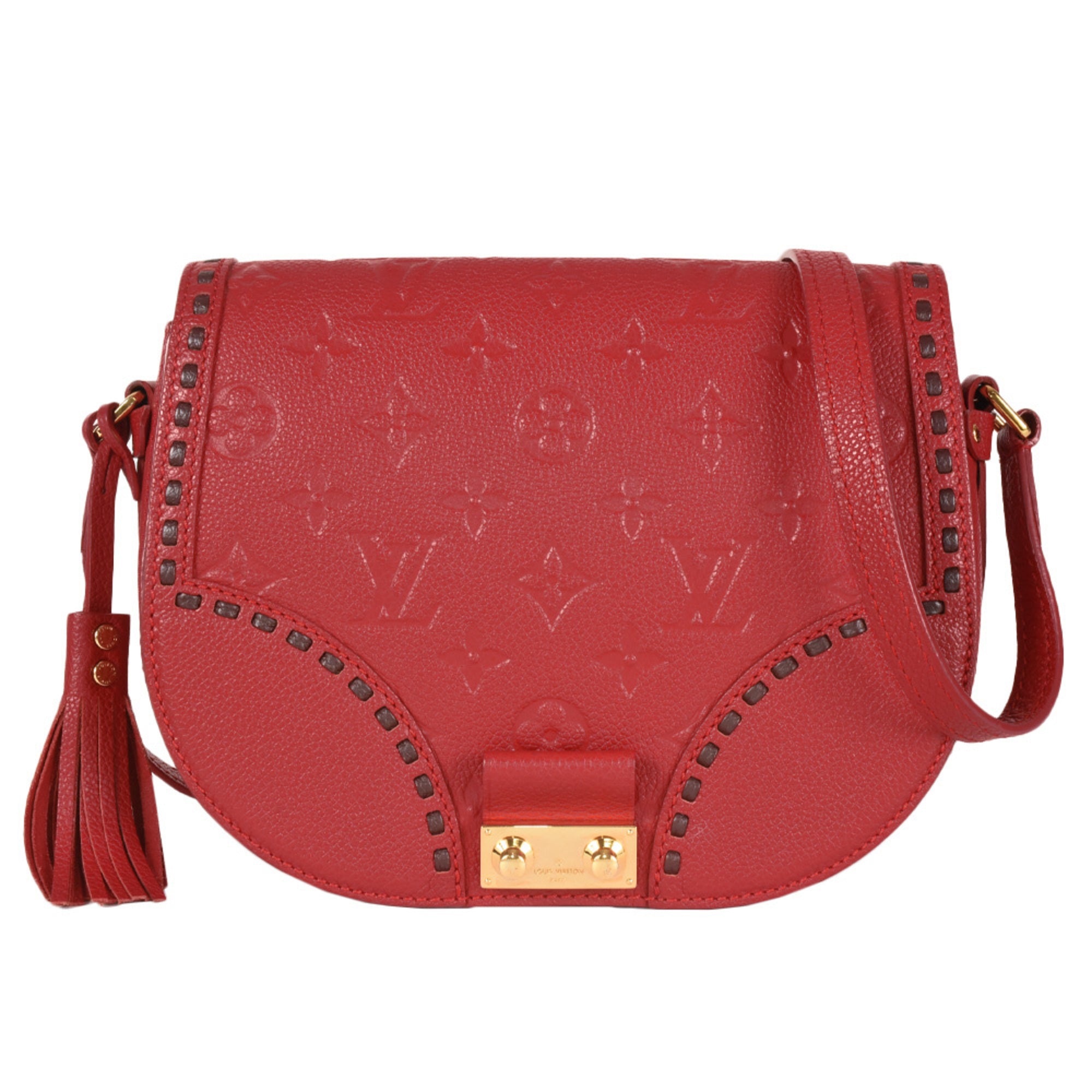 Louis Vuitton Red Color Monogram Empreinte Shoulder Bag (Pre-Owned)