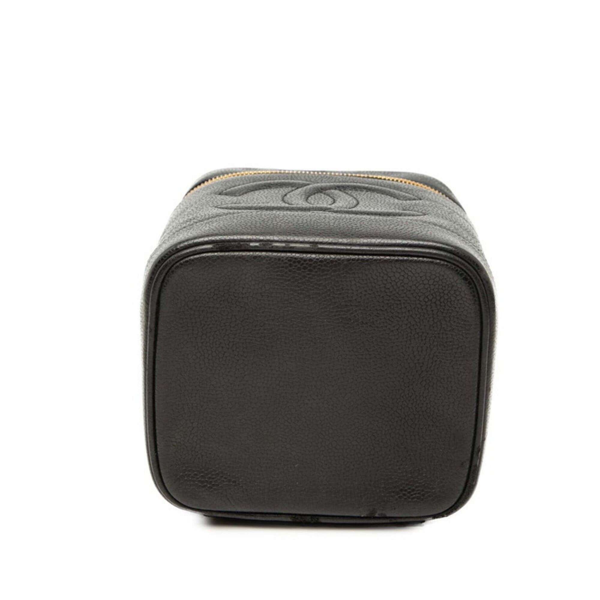 Chanel Black Grained Calfskin Handbag Vanity Bag (Pre-Owned)