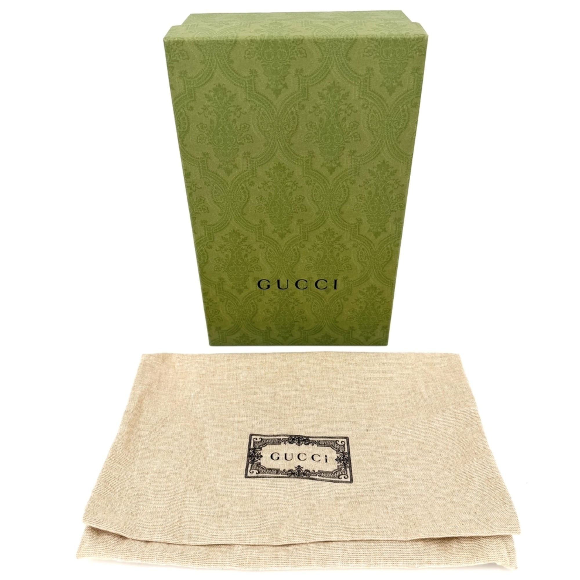 Gucci Beige Brown Gg Supreme Leather Chain/Shoulder Wallet (Pre-Owned)