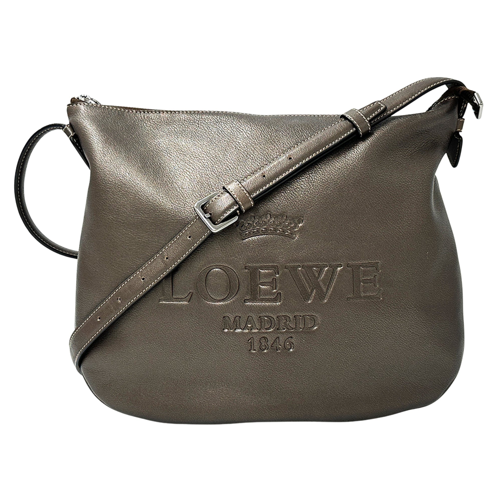 Loewe Brown Metallic Leather Handbag Shoulder Bag (Pre-Owned)