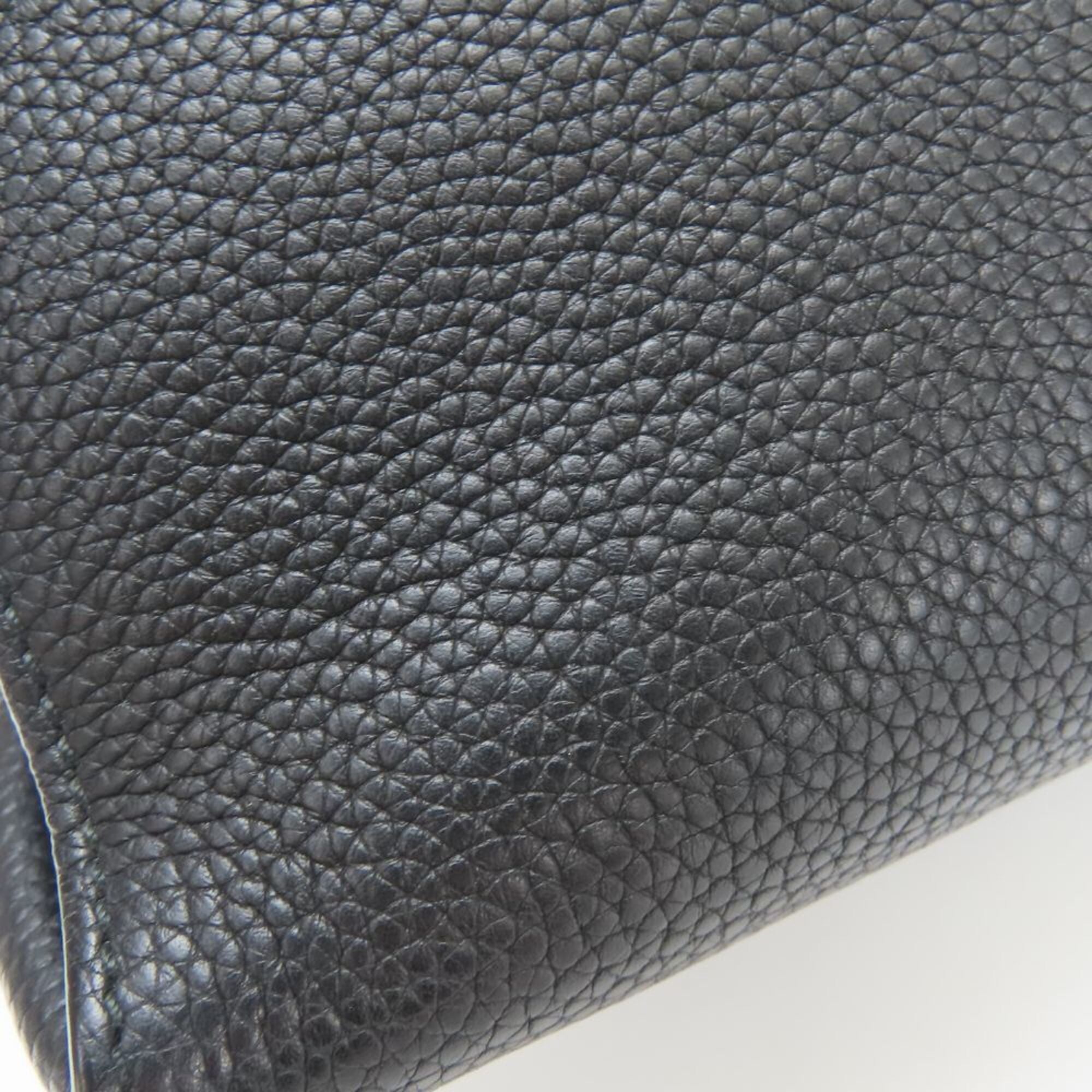 Salvatore Ferragamo Gancini Black Leather Handbag Shoulder Bag (Pre-Owned)