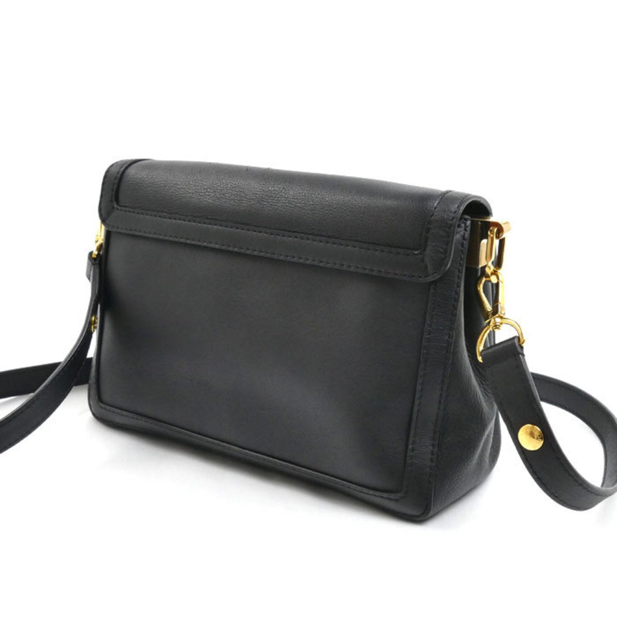 Louis Vuitton Black Leather Shoulder Bag (Pre-Owned)