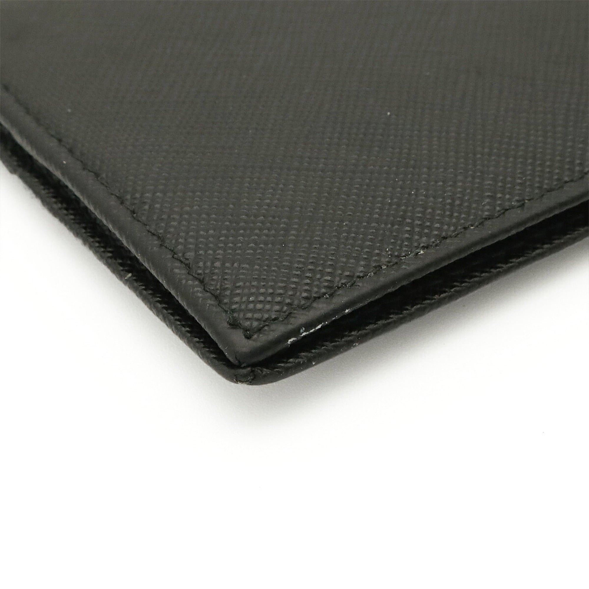 Prada Black Nero White Leather Wallet (Bi-Fold) (Pre-Owned)