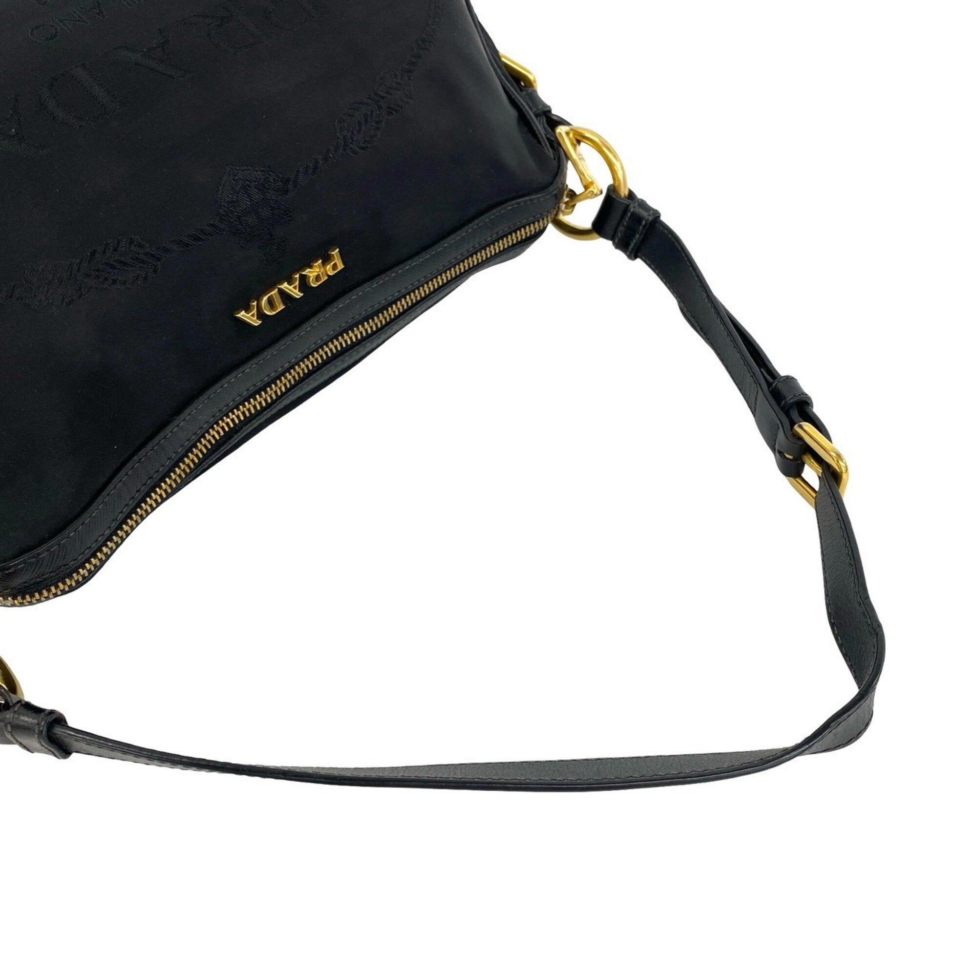 Prada Black Nylon Leather Shoulder Bag (Pre-Owned)