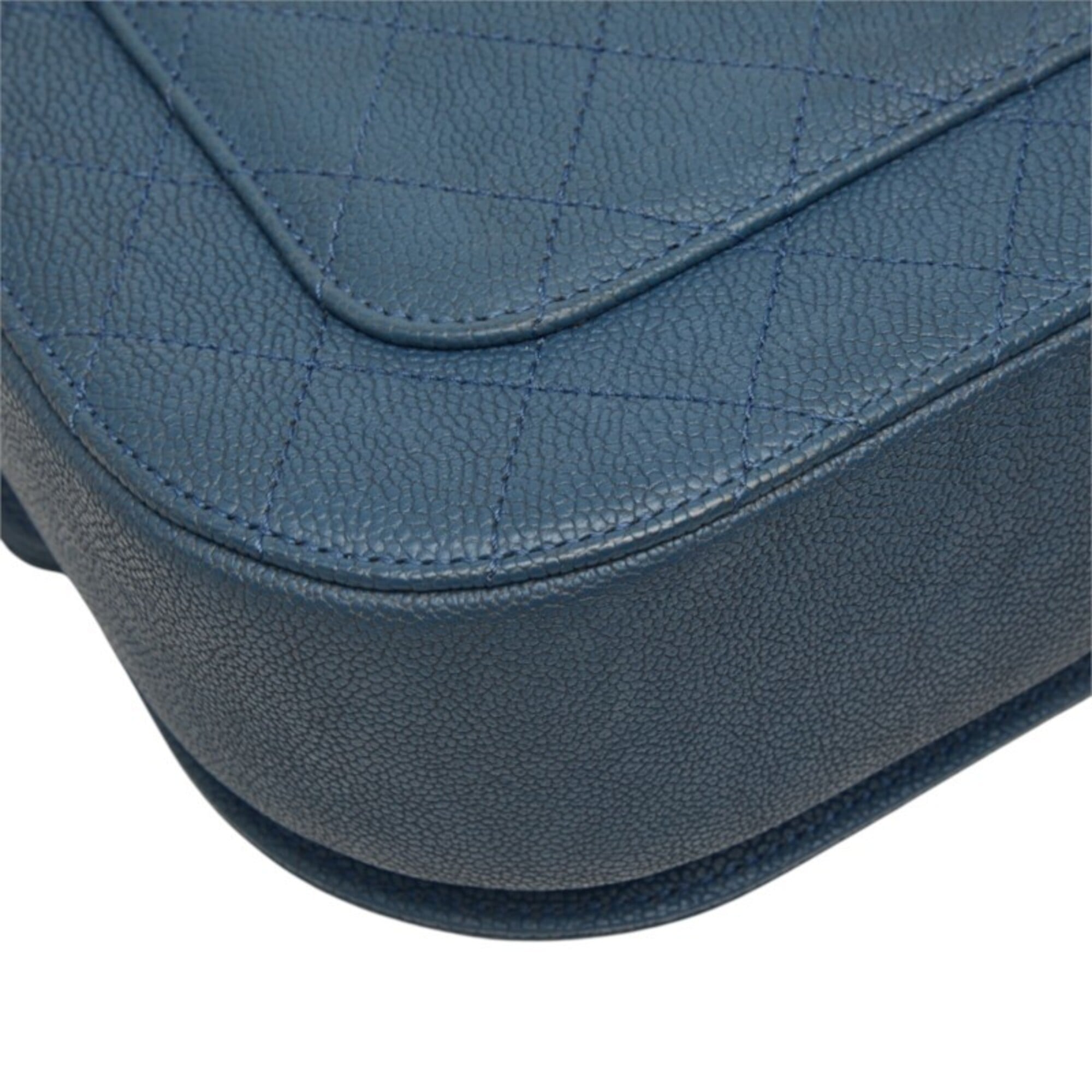Chanel Blue Grained Calfskin Handbag Shoulder Bag (Pre-Owned)