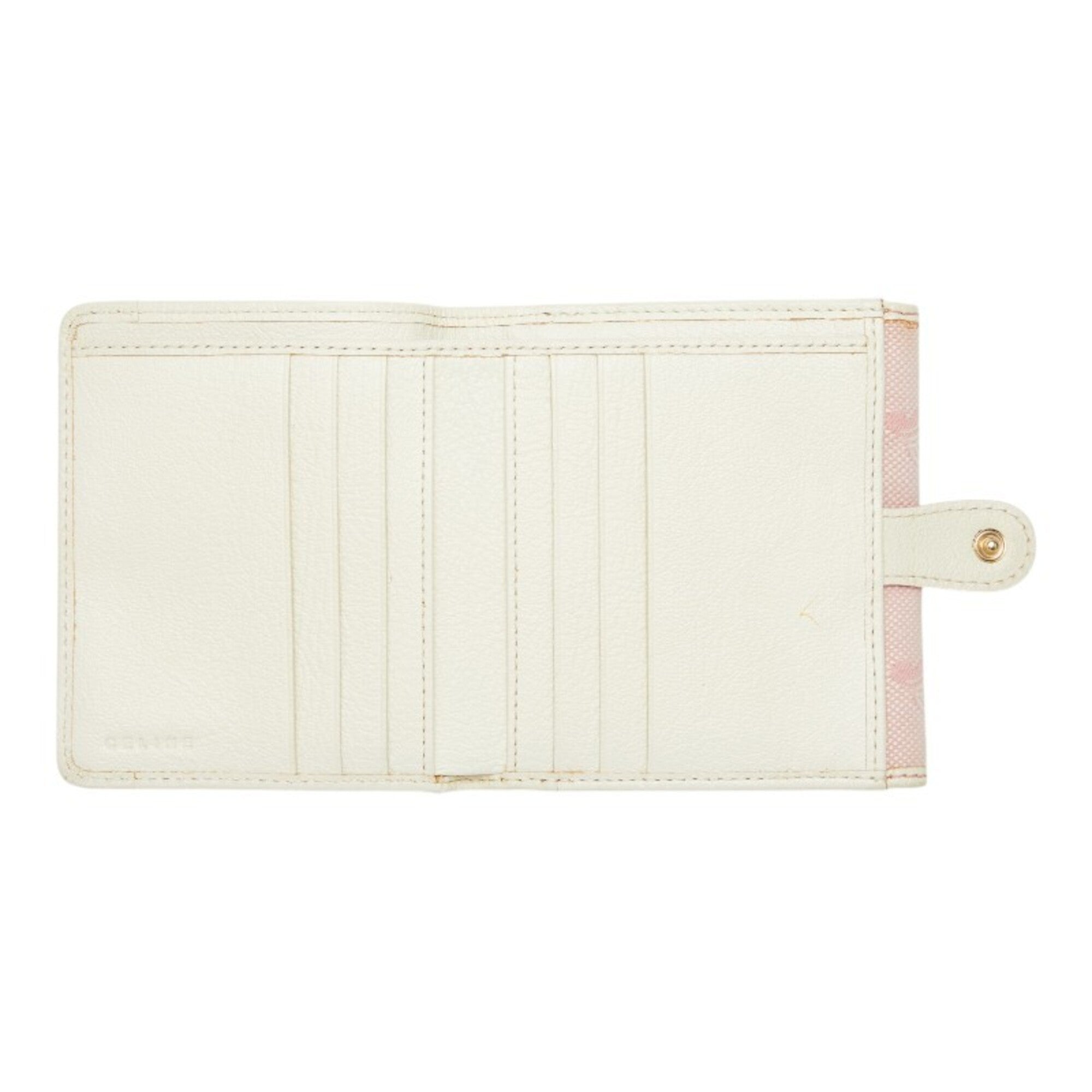 Celine Pink White Canvas Leather Wallet (Bi-Fold) (Pre-Owned)