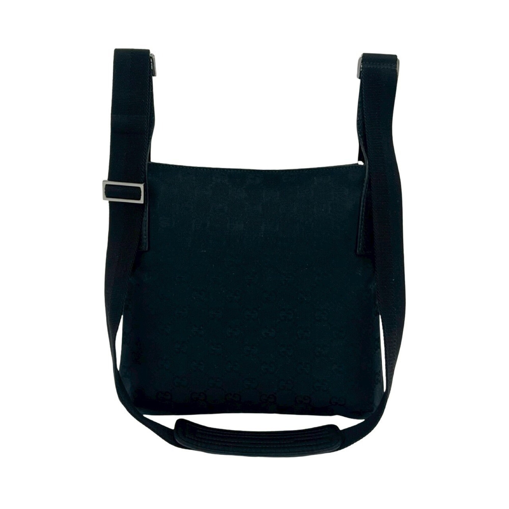 Gucci Black Canvas Leather Pochette Shoulder Bag (Pre-Owned)