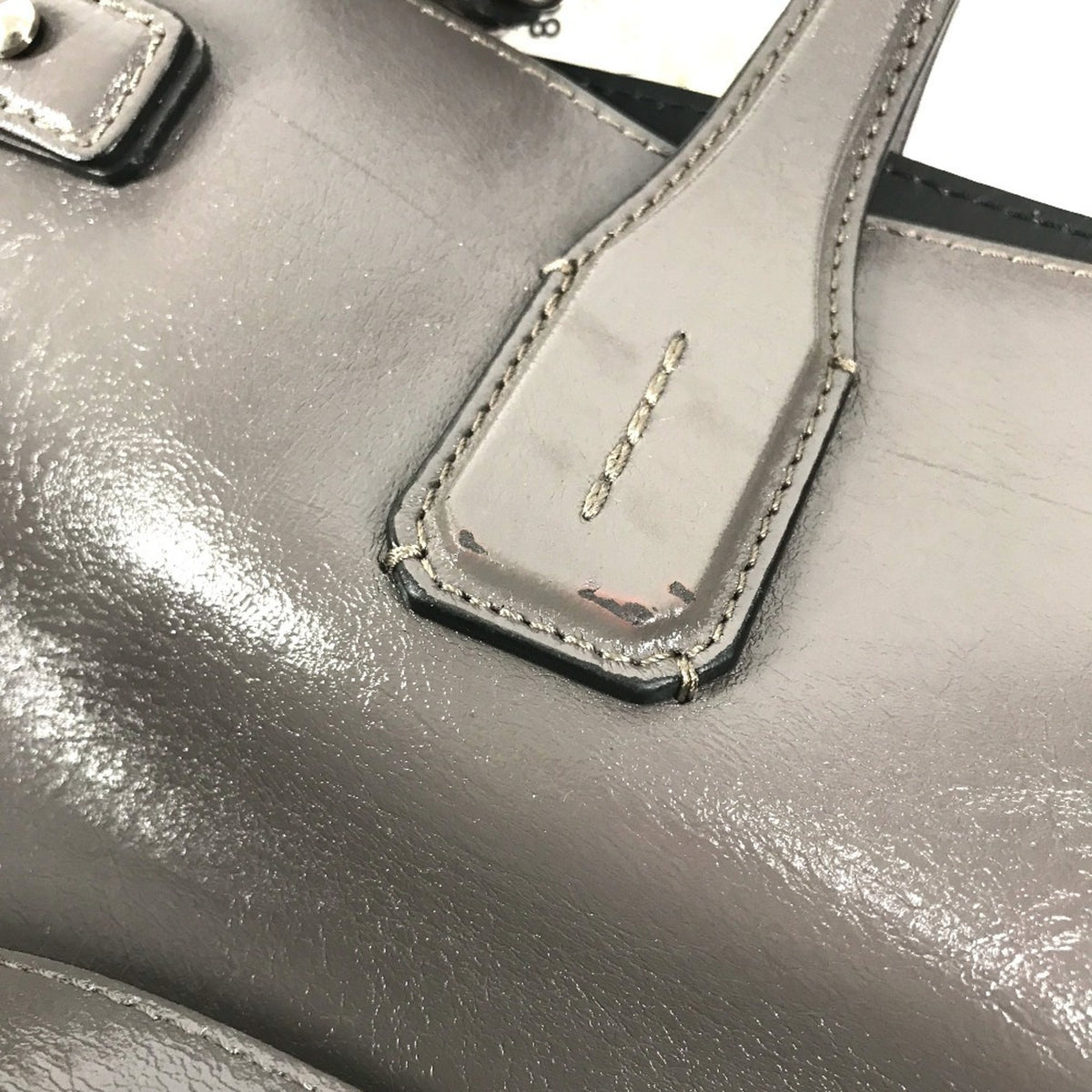 Burberry Gray Leather Handbag Shoulder Bag Tote Bag (Pre-Owned)