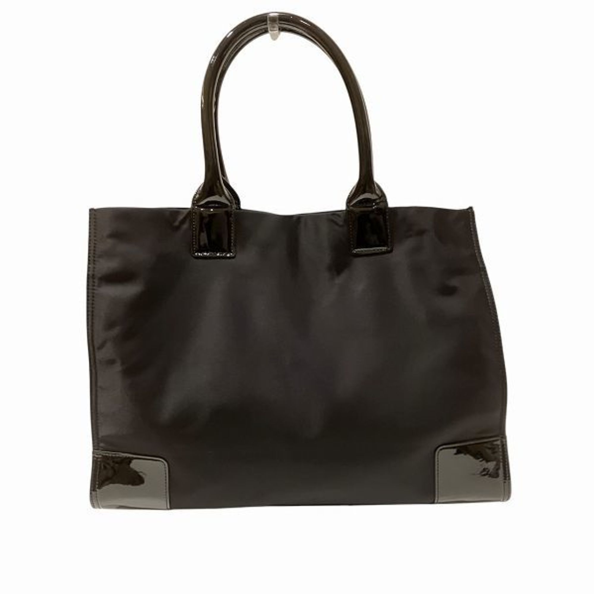 Tory Burch Black Nylon Leather Shoulder Bag Tote Bag (Pre-Owned)