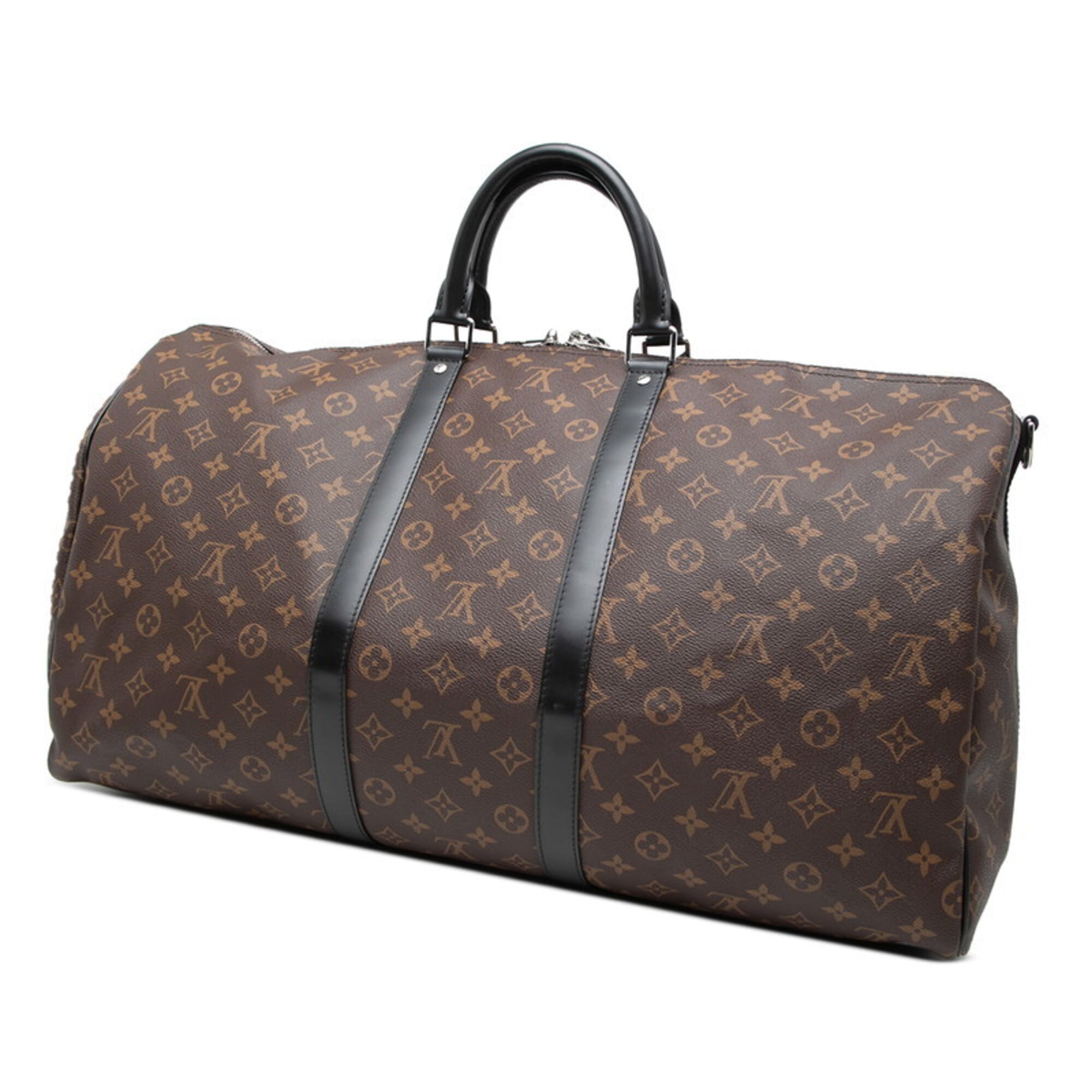 Louis Vuitton Black Brown Pvc Leather Boston Bag Shoulder Bag (Pre-Owned)