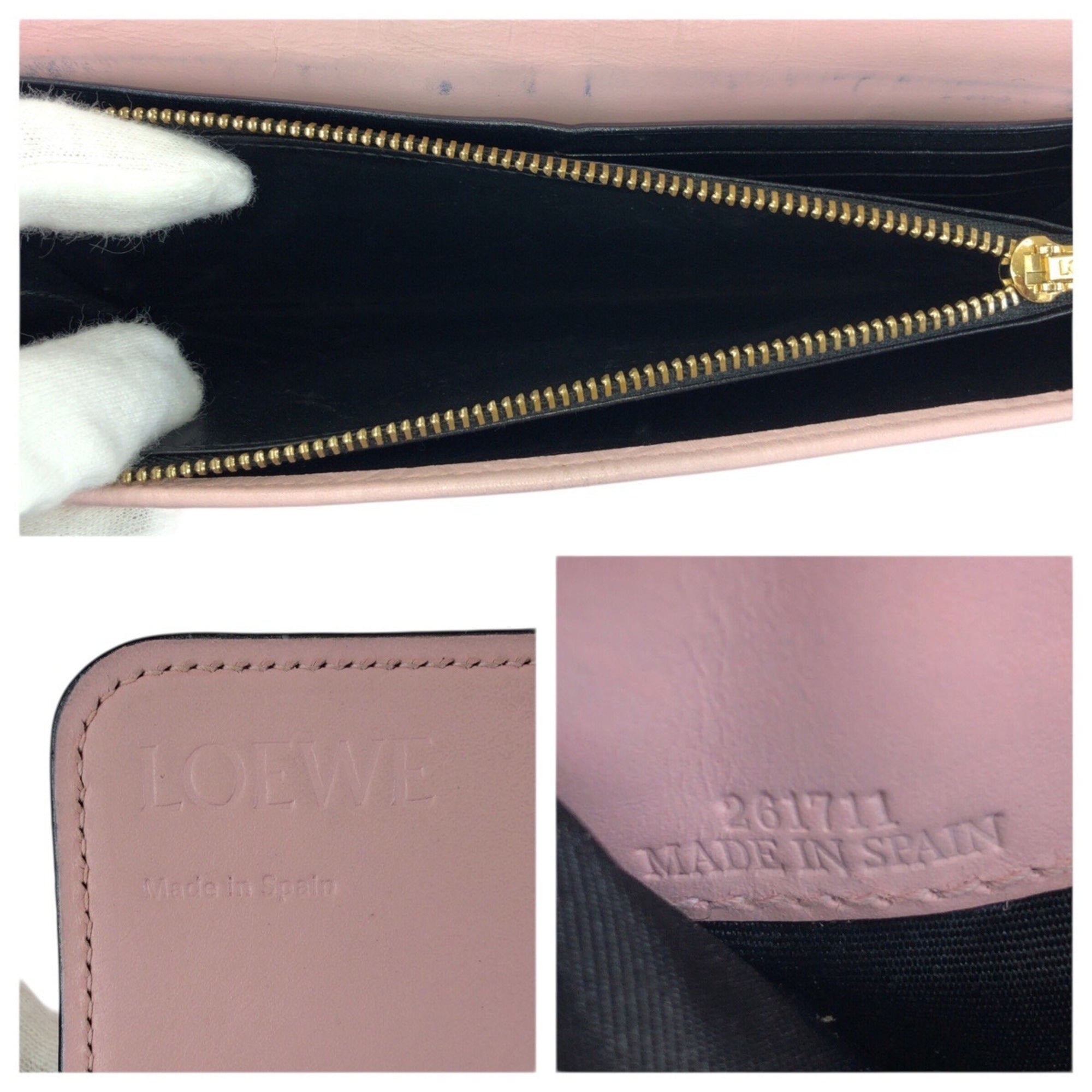 Loewe Pink Leather Long Wallet (Bi-Fold) (Pre-Owned)