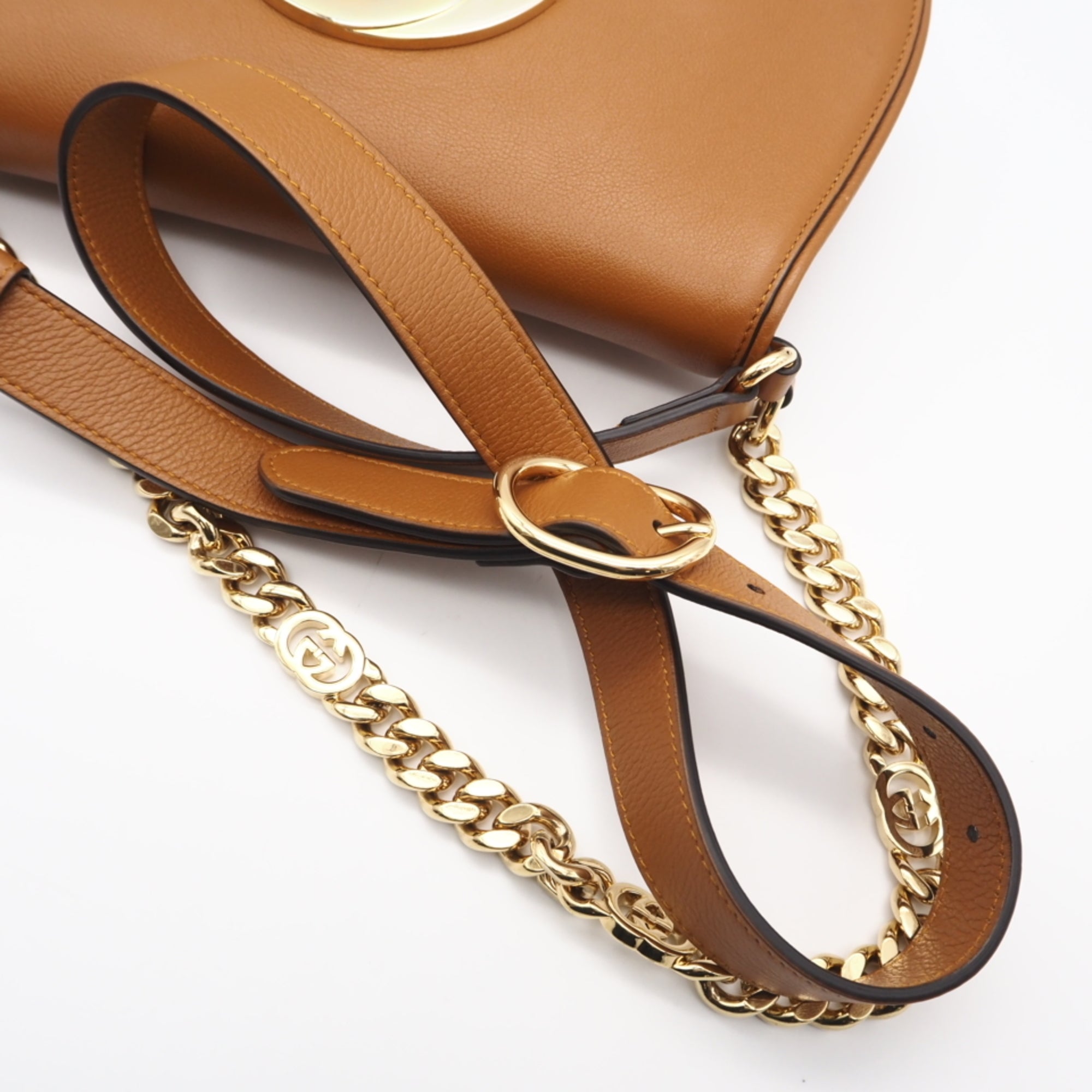 Gucci Camel Leather Shoulder Bag (Pre-Owned)