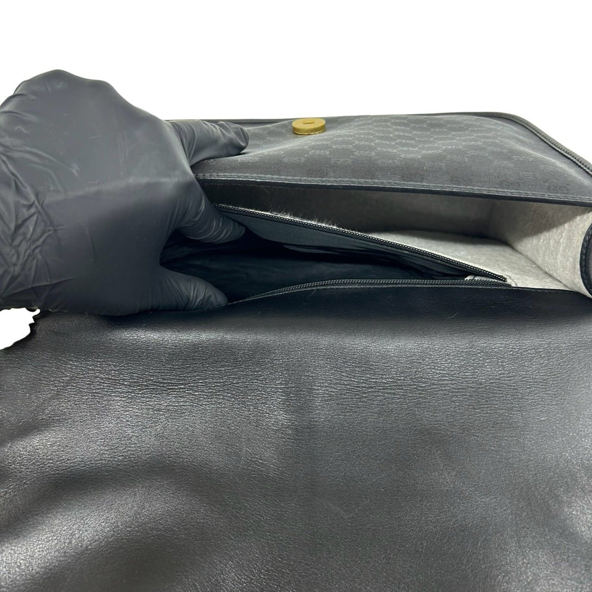 Gucci Black Leather Pvc Pochette Shoulder Bag (Pre-Owned)