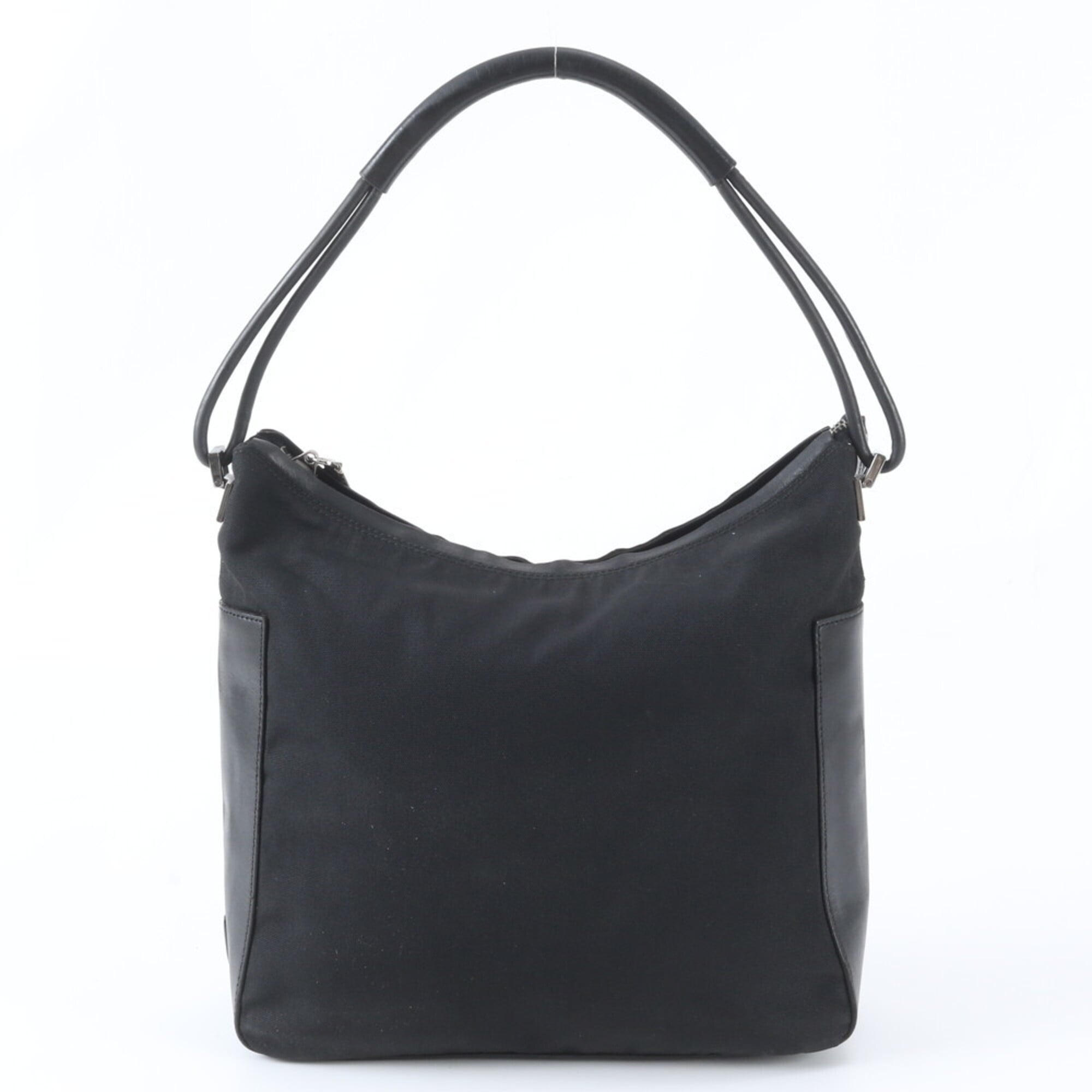 Gucci Black Canvas Leather Handbag Shoulder Bag (Pre-Owned)