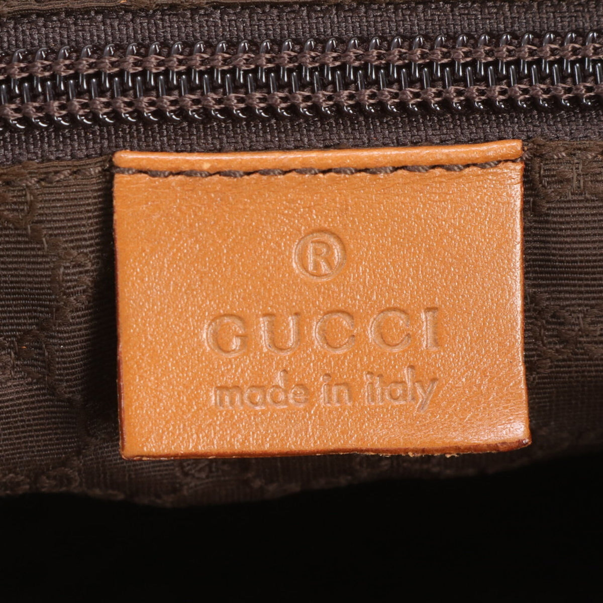 Gucci Brown Orange Leather Canvas Shoulder Bag Tote Bag (Pre-Owned)