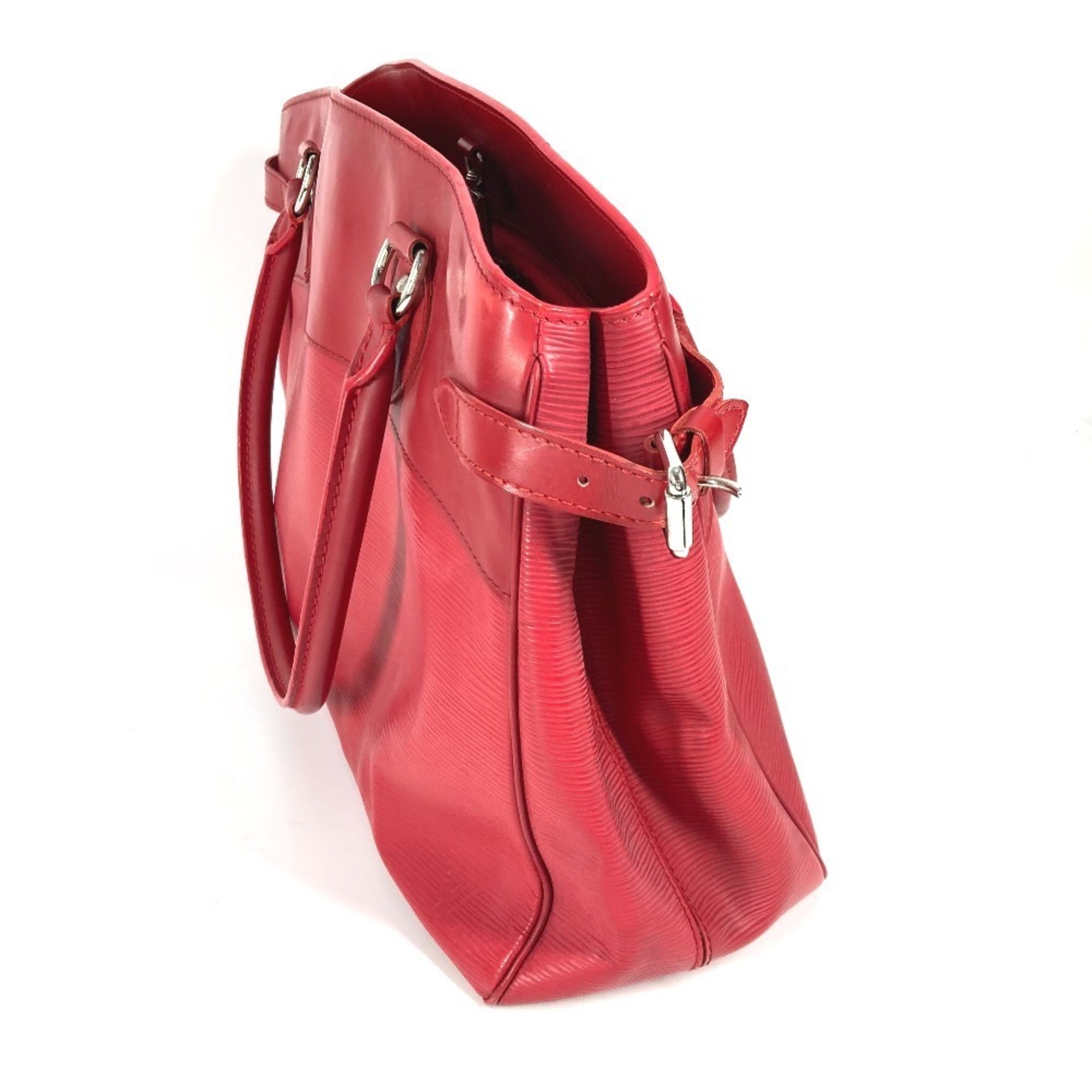 Louis Vuitton Red Color Epi Leather Handbag Shoulder Bag Tote Bag (Pre-Owned)