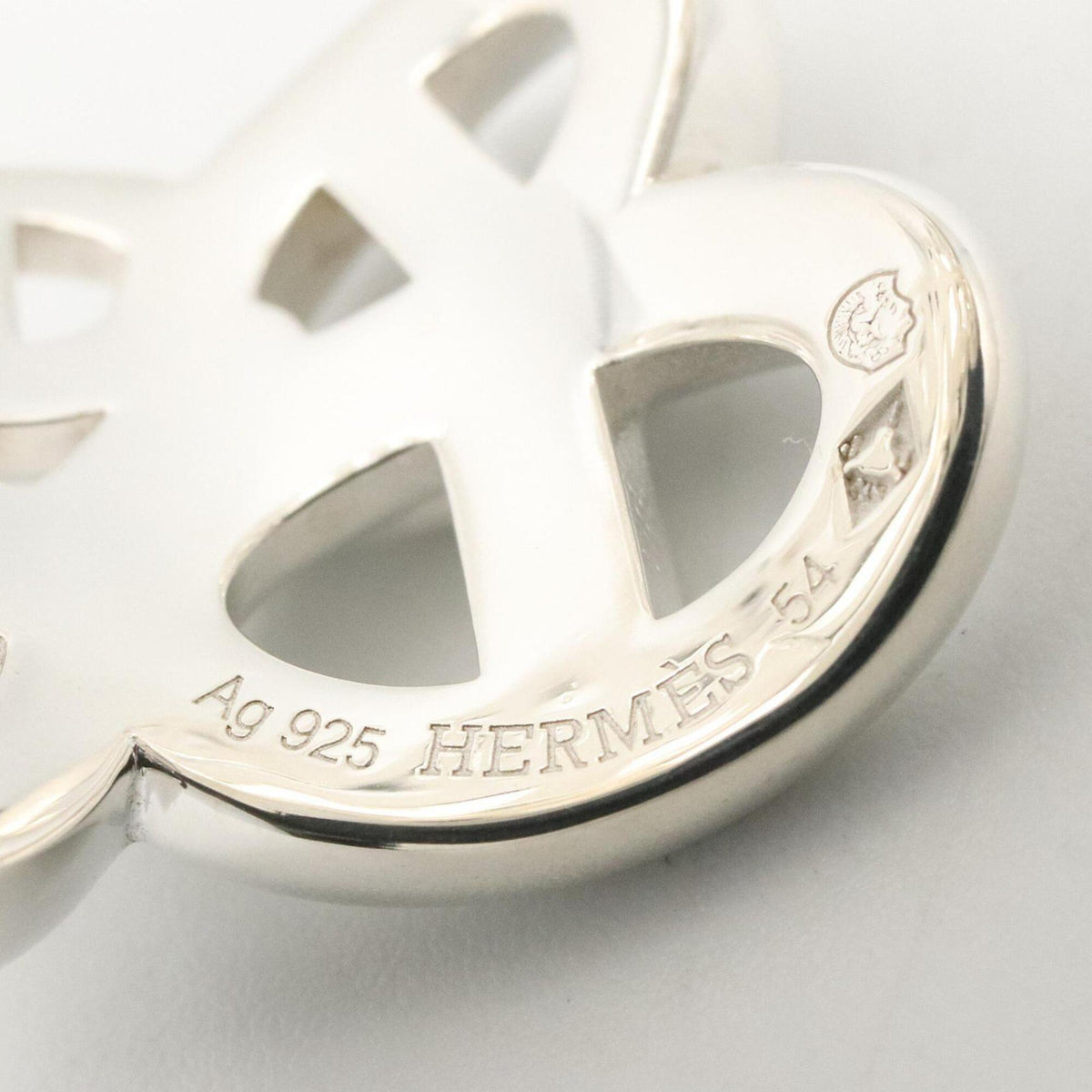 Hermes Silver Silver 925 Band Ring (Pre-Owned)