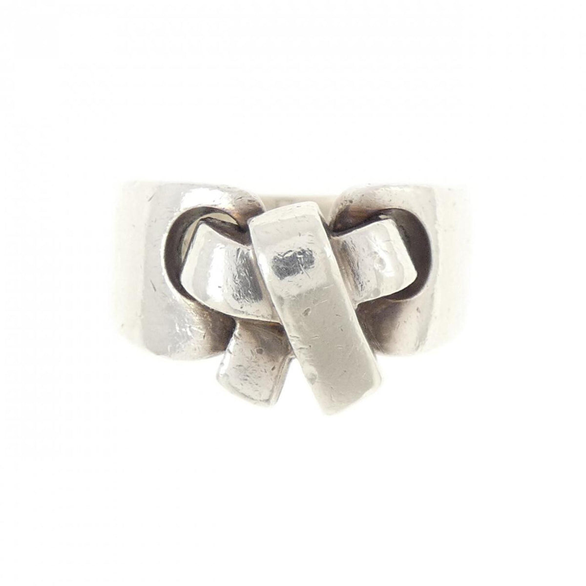Hermes Silver Silver 925 Band Ring (Pre-Owned)