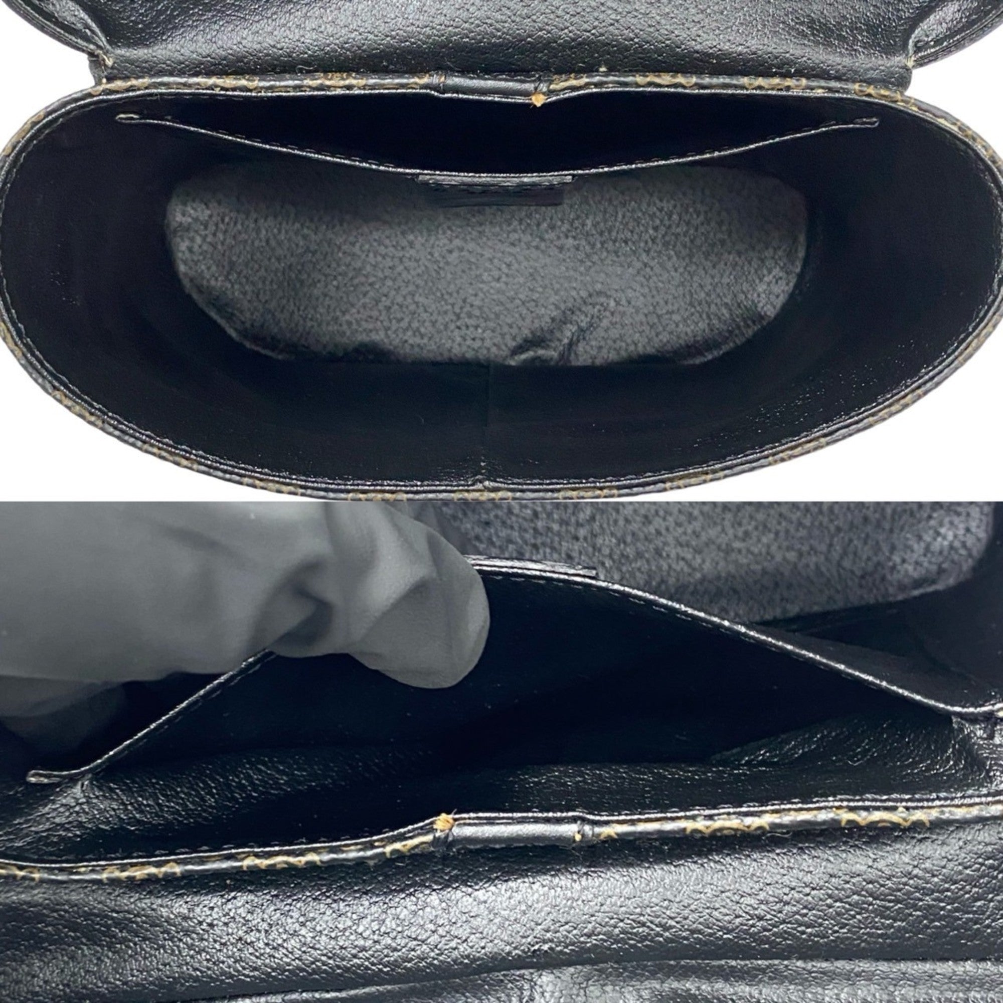 Celine Black Brown Leather Pvc Handbag Shoulder Bag (Pre-Owned)