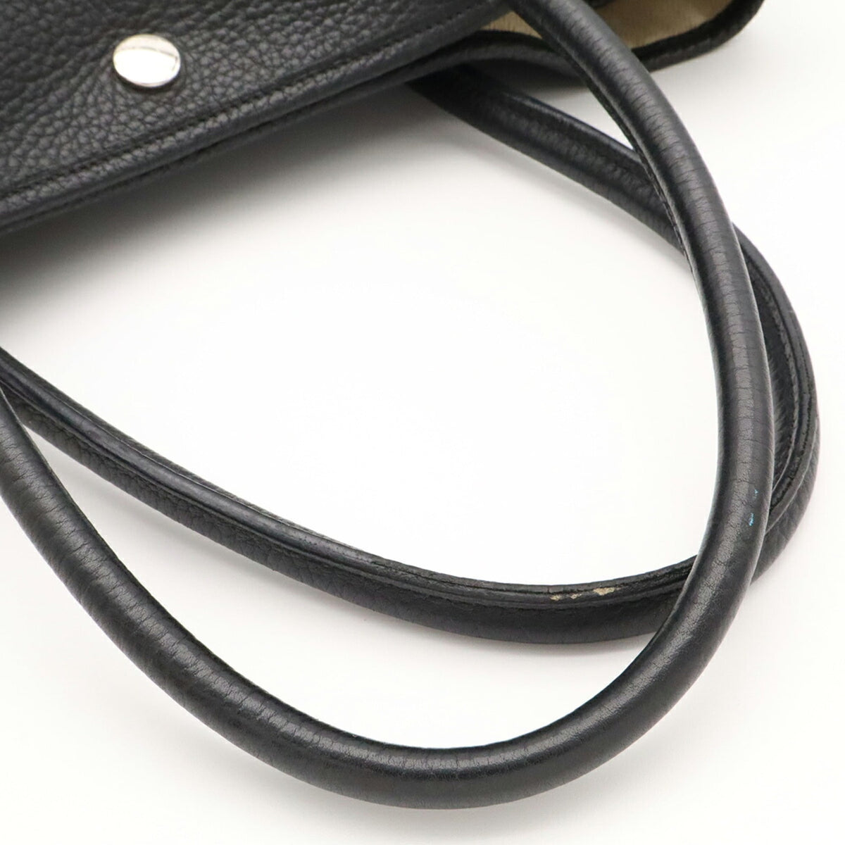 Hermes Black Leather Handbag Tote Bag (Pre-Owned)