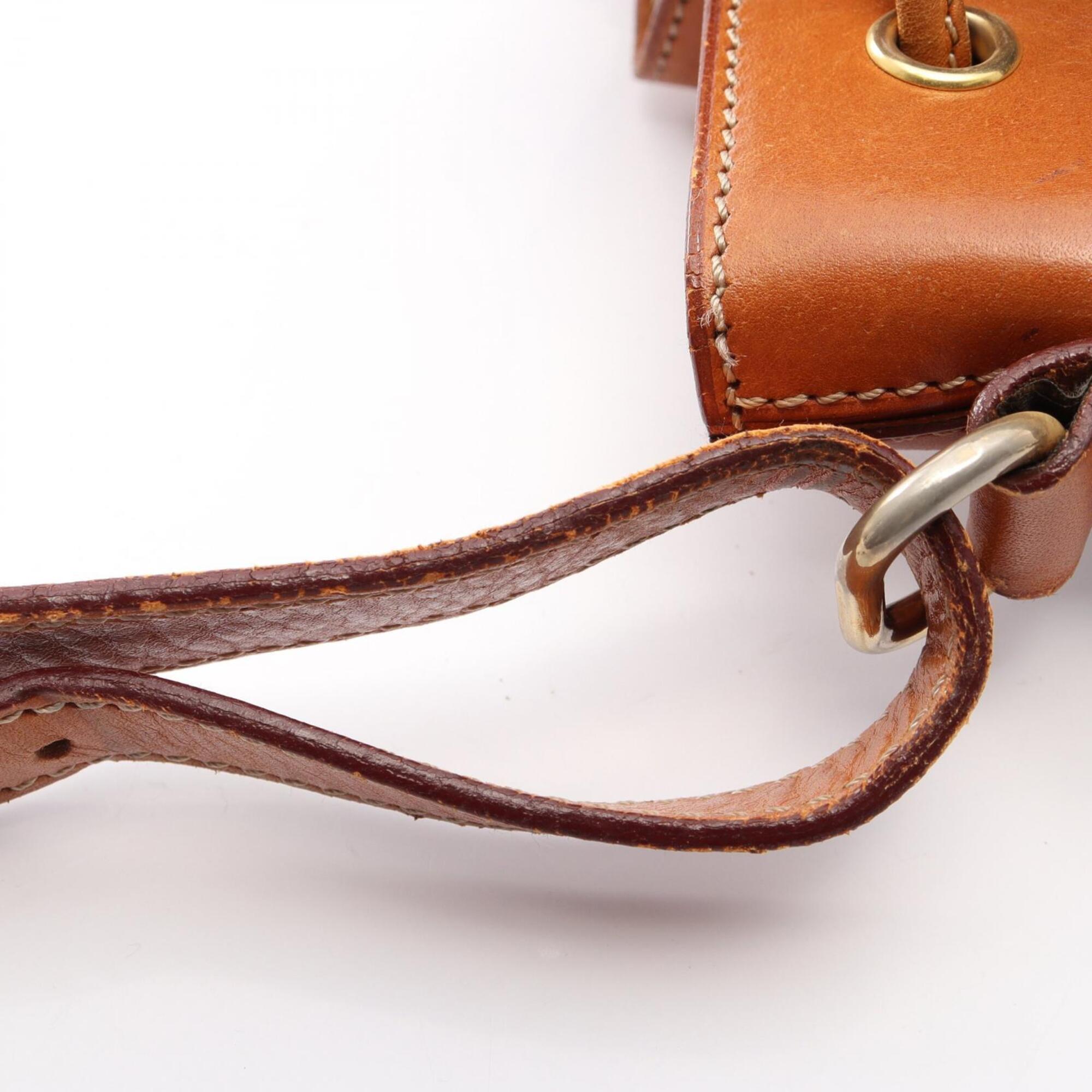 Celine Brown Leather Coated Canvas Handbag Shoulder Bag (Pre-Owned)
