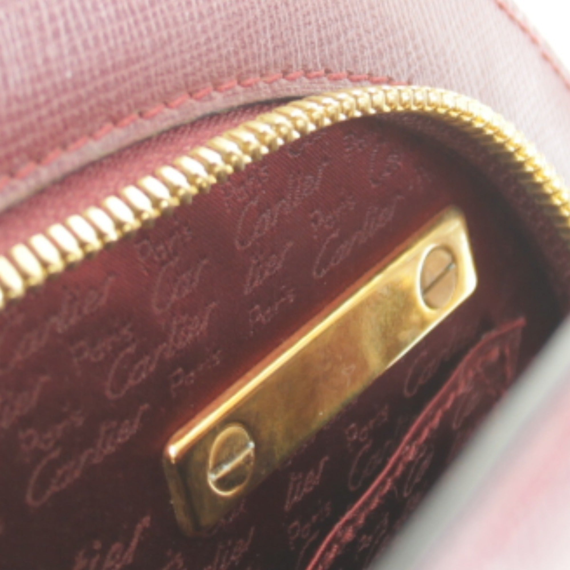 Cartier Must Wine Red Leather Handbag (Pre-Owned)