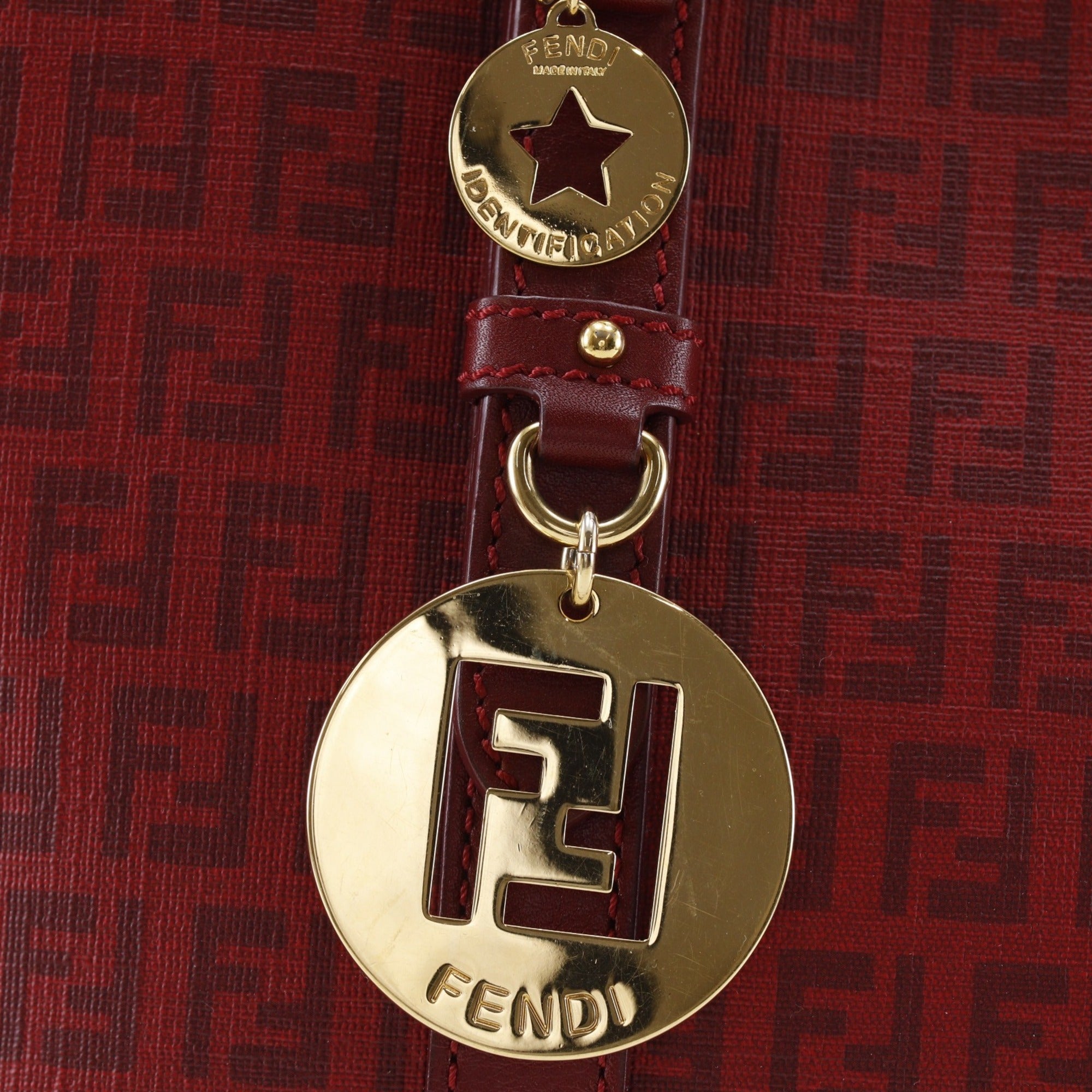 Fendi Zucchino Red Color Pvc Tote Bag (Pre-Owned)