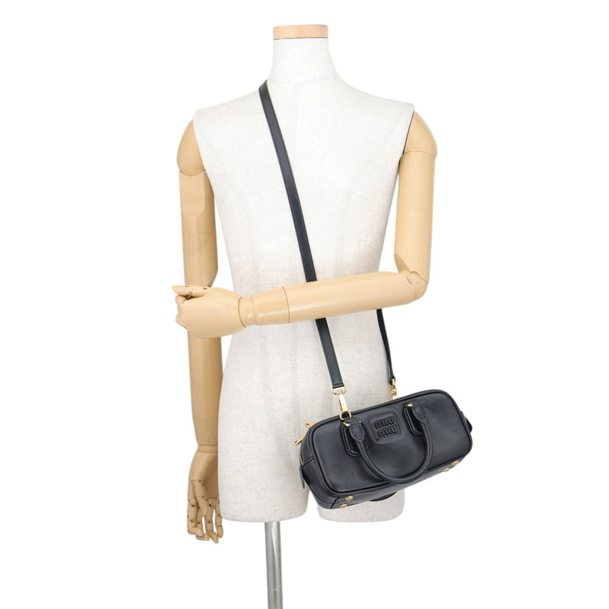 Miu Miu Black Leather Handbag Shoulder Bag (Pre-Owned)
