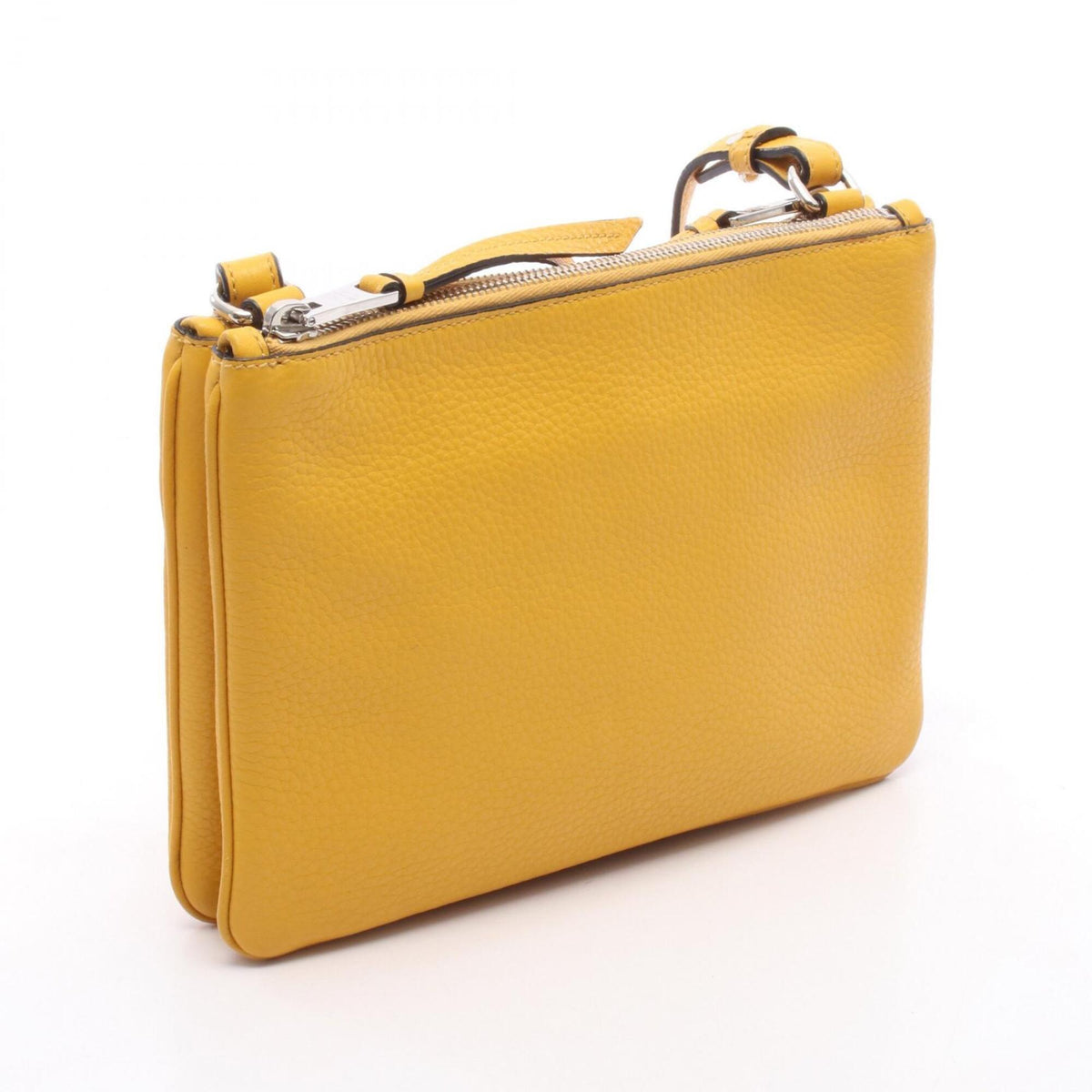 Prada Yellow Leather Handbag Shoulder Bag (Pre-Owned)