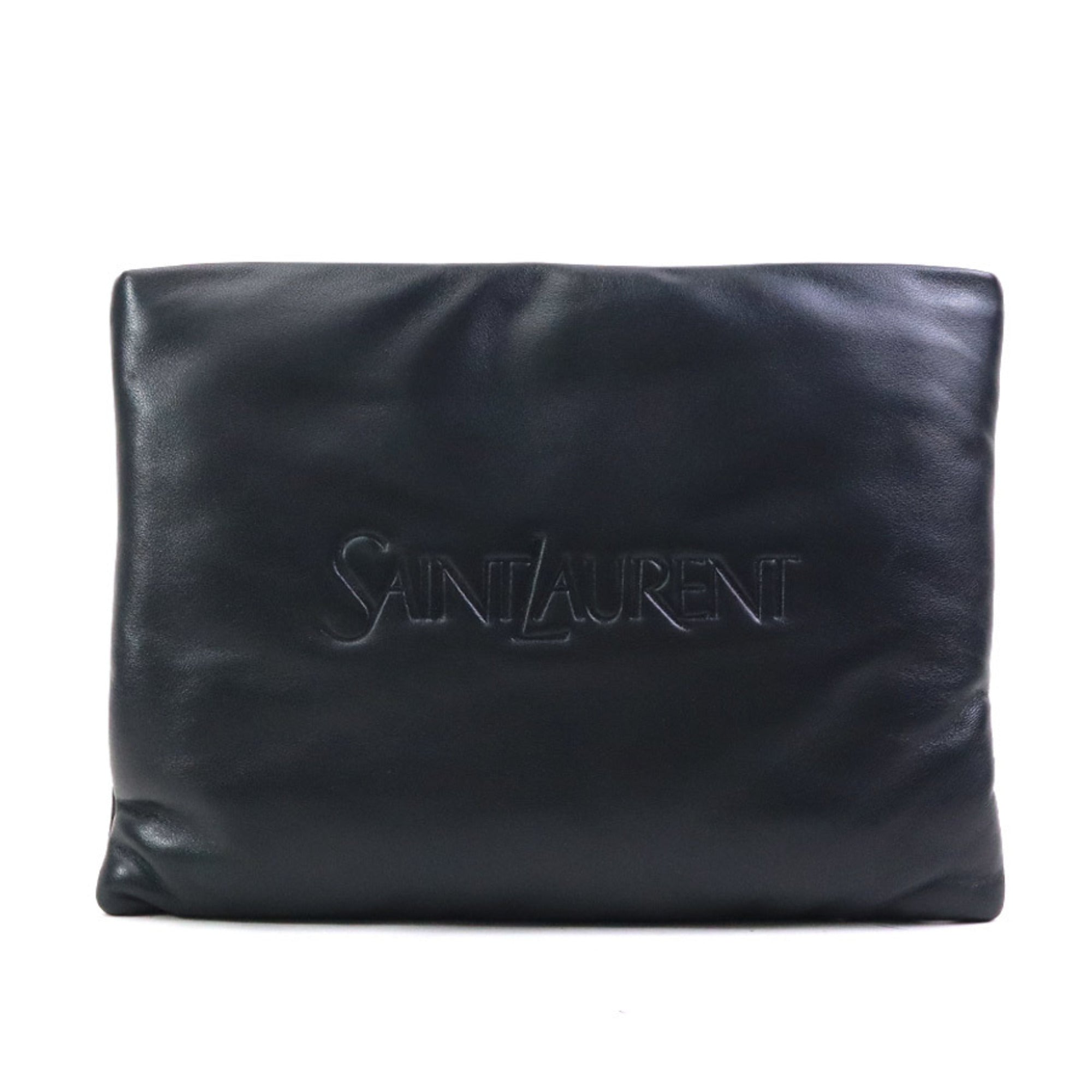Saint Laurent Black Leather Clutch Bag (Pre-Owned)