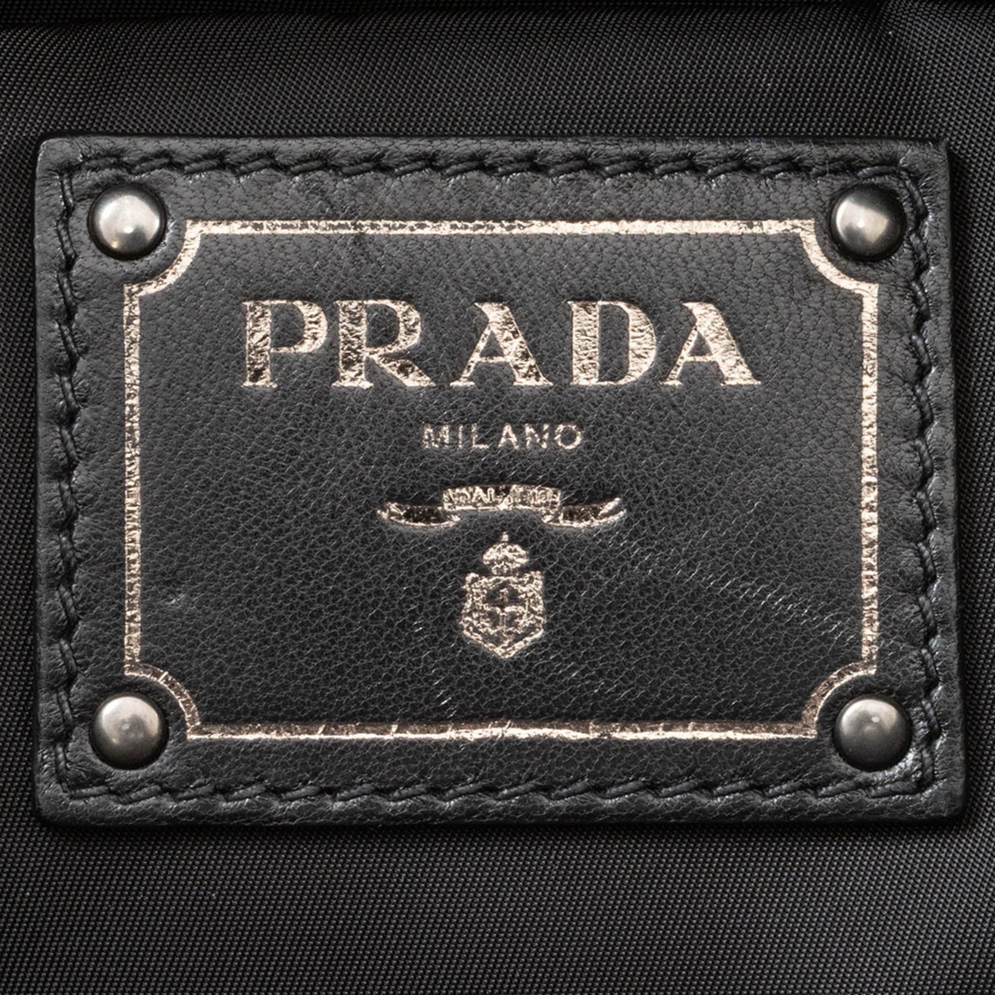Prada Black Green Khaki Nylon Tote Bag (Pre-Owned)