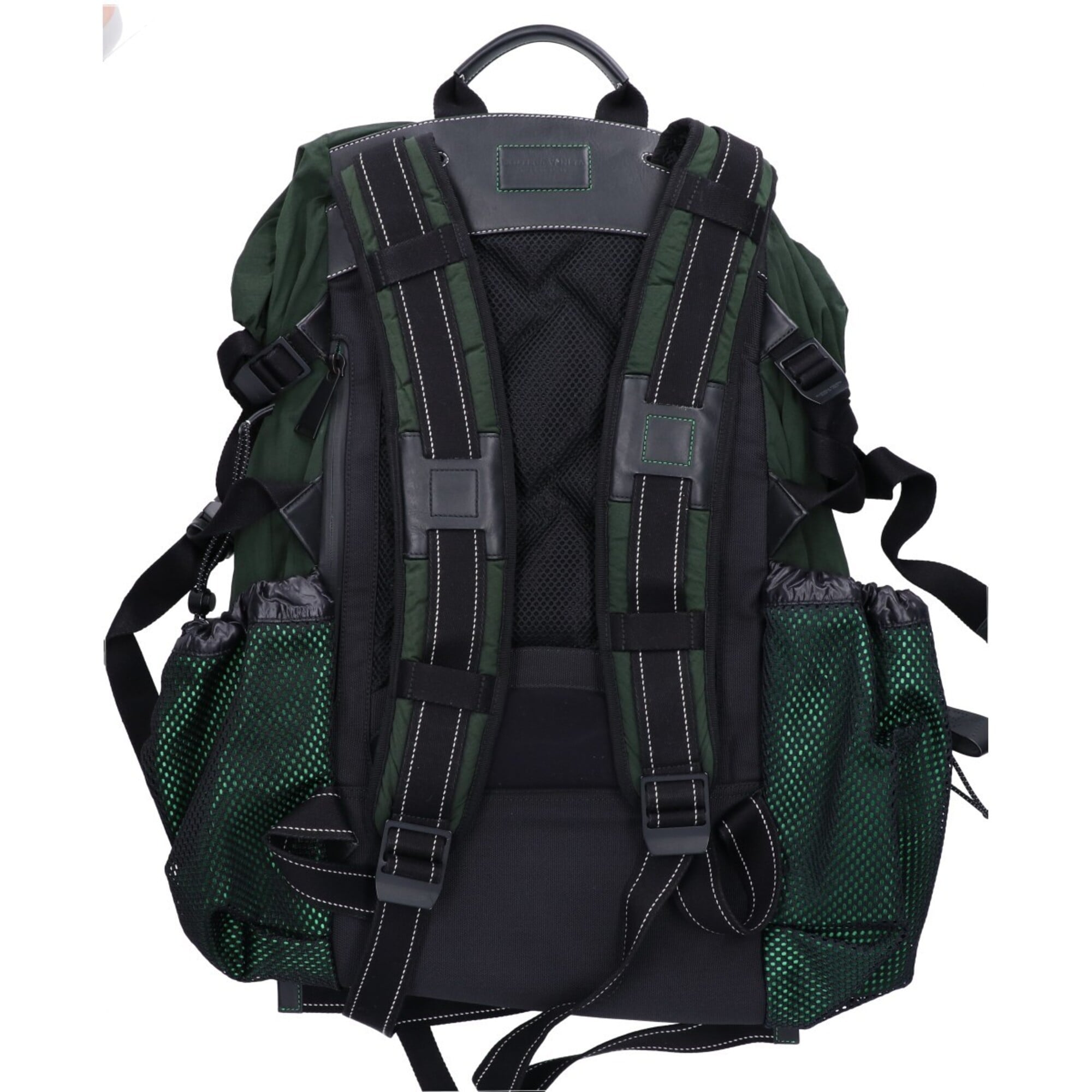 Bottega Veneta Black Green Nylon Backpack (Pre-Owned)