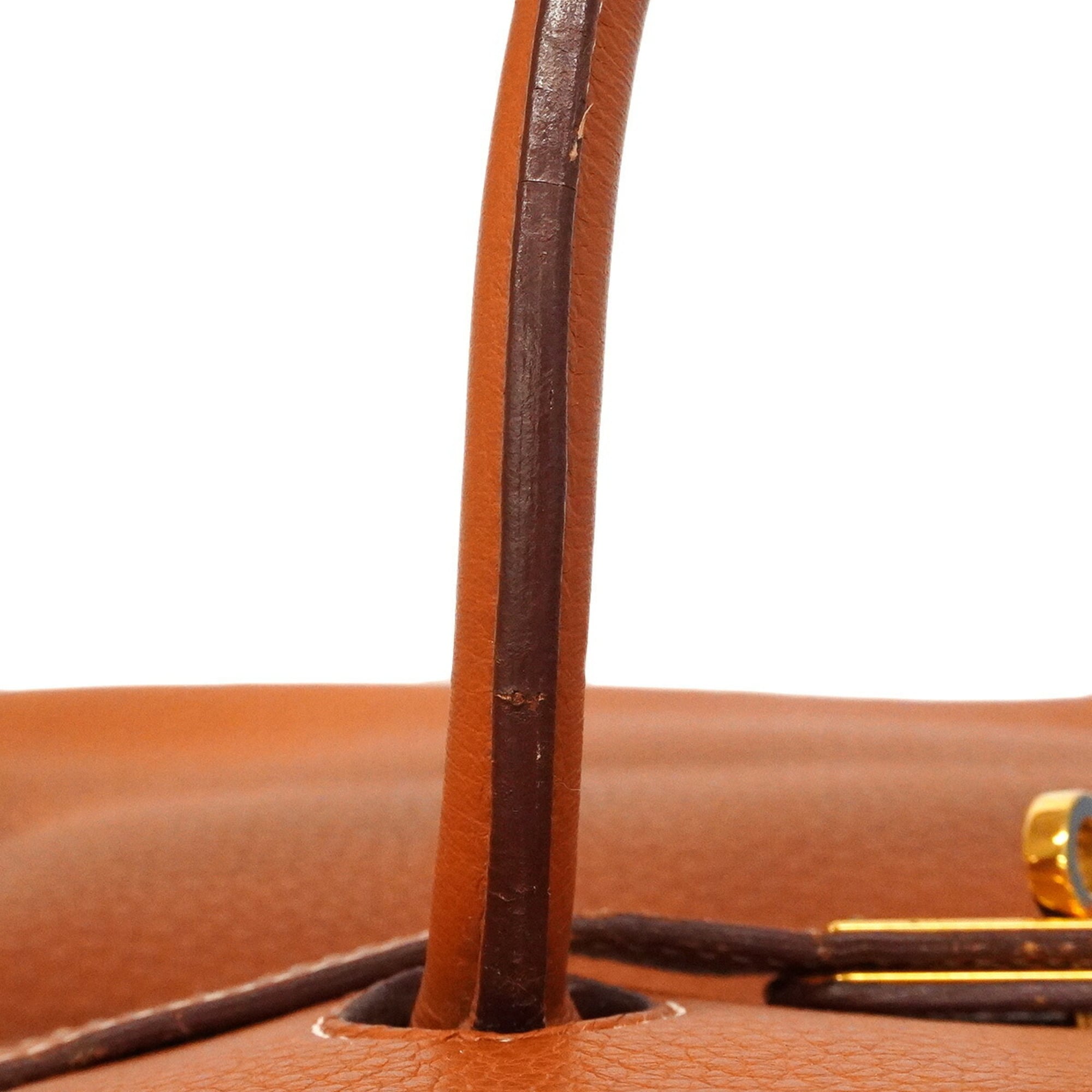 Hermes Natural Taurillon Clemence Leather Handbag (Pre-Owned)