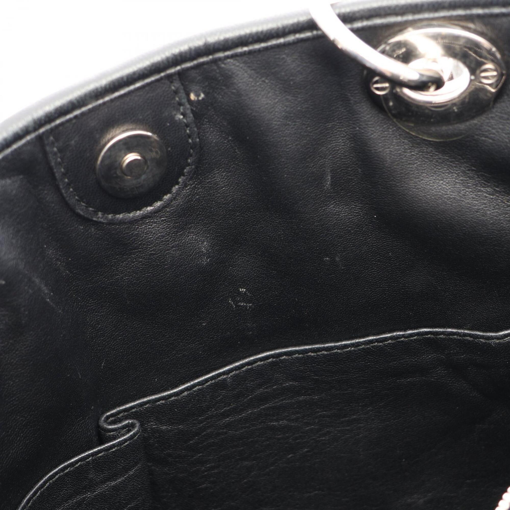 Christian Dior Black Leather Handbag Tote Bag (Pre-Owned)