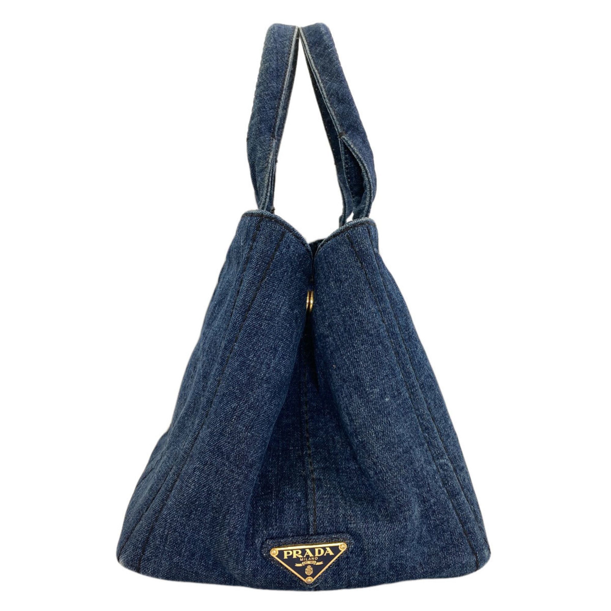 Prada Canapa Blue Denim Tote Bag (Pre-Owned)