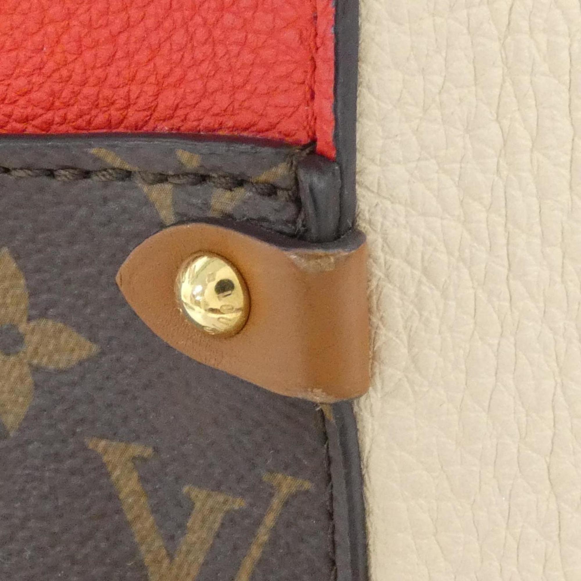 Louis Vuitton Monogram Black Cerise Cream Noir Coated Canvas Leather Handbag (Pre-Owned)