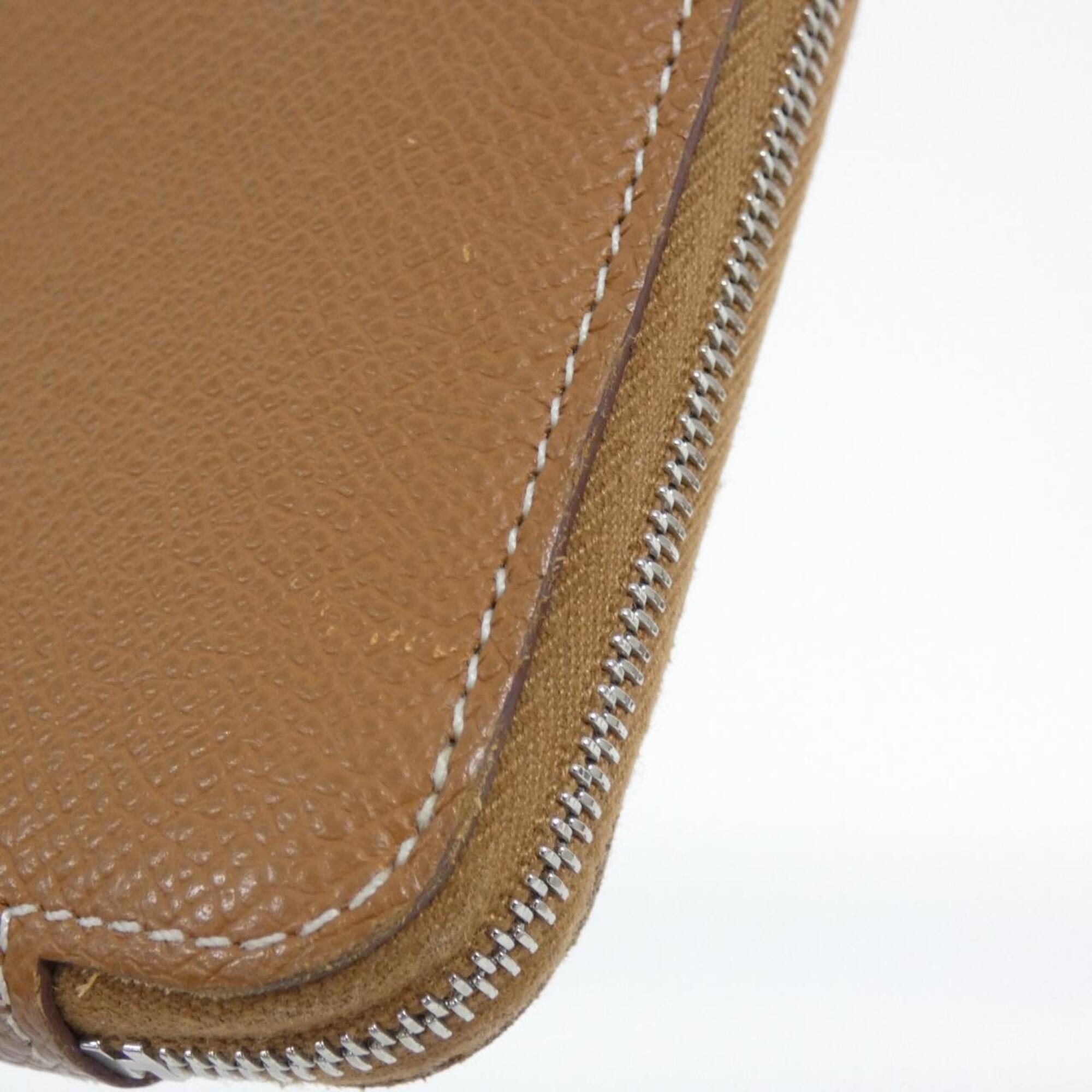 Hermes Gold Beige Celeste Epsom Leather Silk Wallet (Bi-Fold) (Pre-Owned)