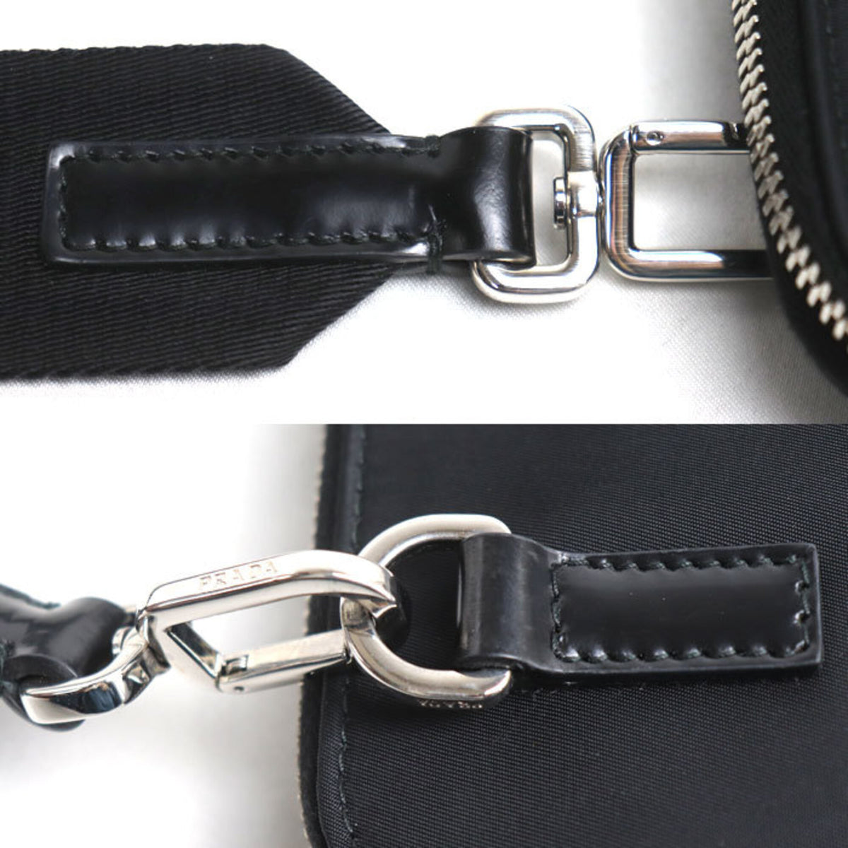 Prada Black Leather Nylon Shoulder Bag (Pre-Owned)