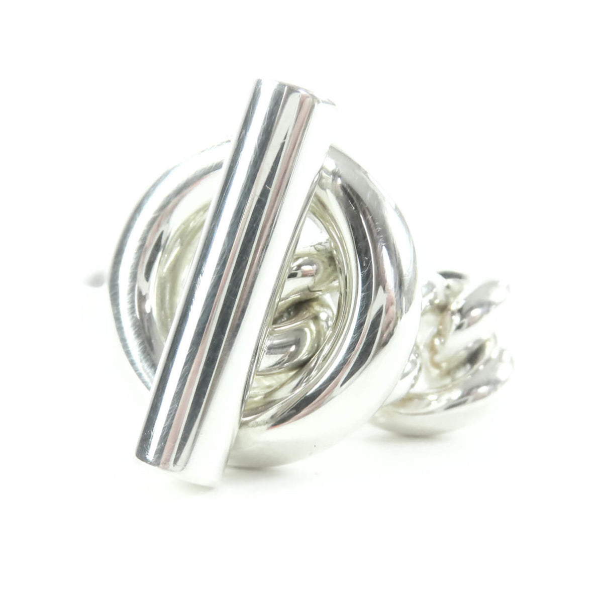 Hermes Silver Silver 925 Band Ring (Pre-Owned)