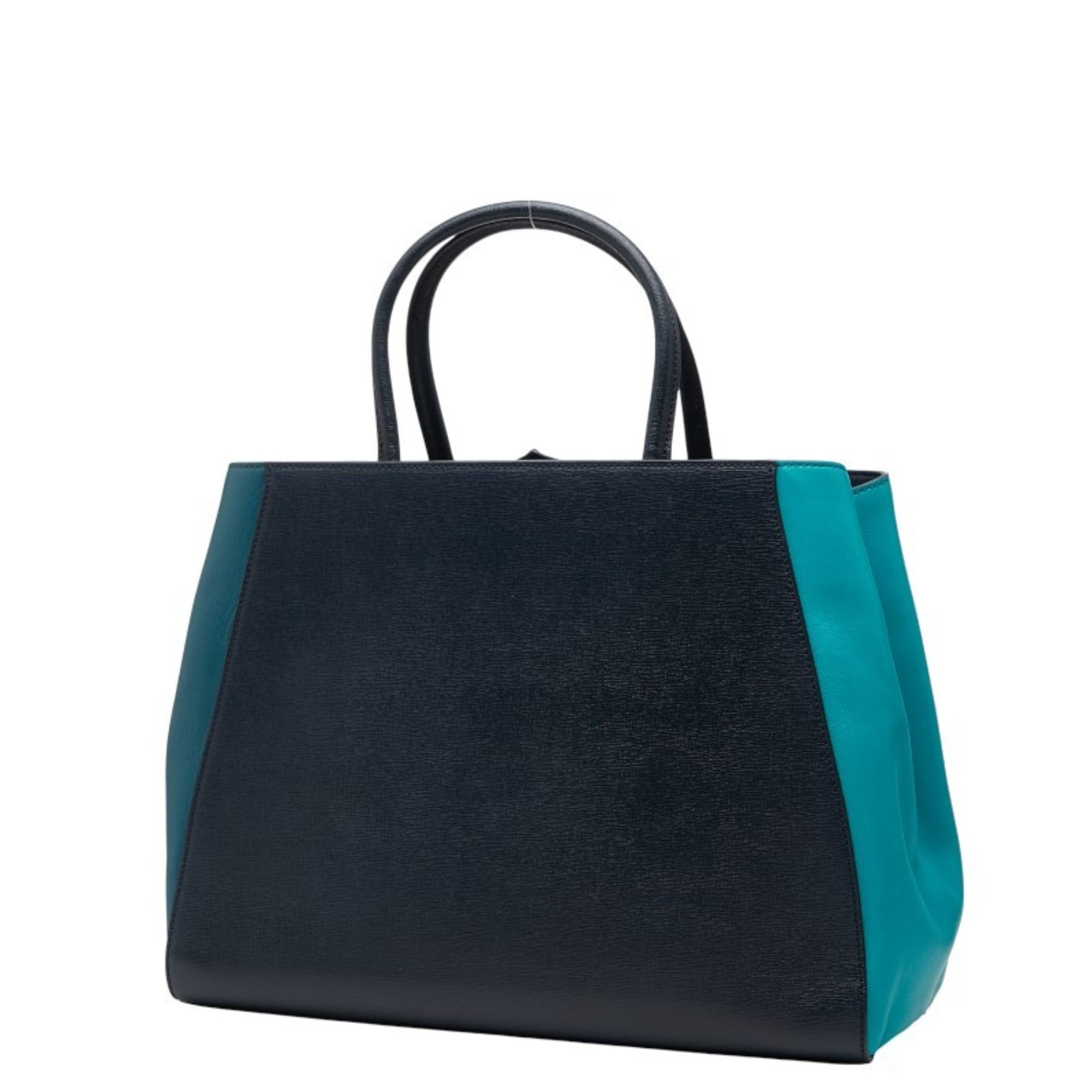 Fendi Green Navy Leather Handbag Shoulder Bag (Pre-Owned)
