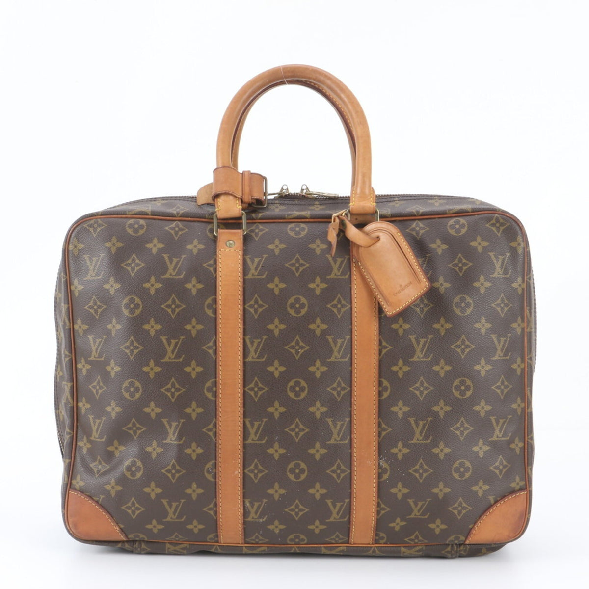 Louis Vuitton Brown Leather Coated Canvas Boston Bag Tote Bag (Pre-Owned)
