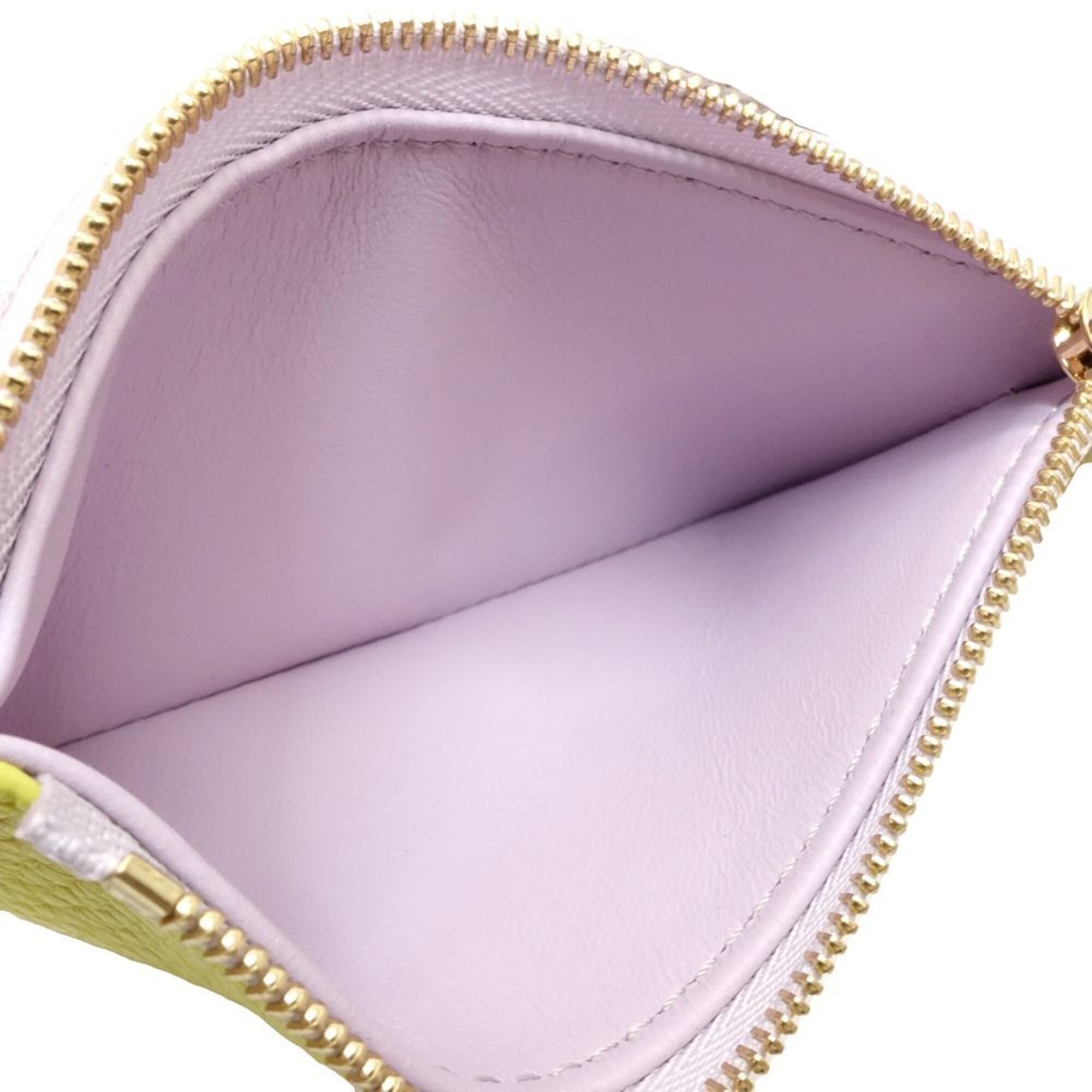 Louis Vuitton Lemon Yellow Leather Wallet (Tri-Fold) (Pre-Owned)